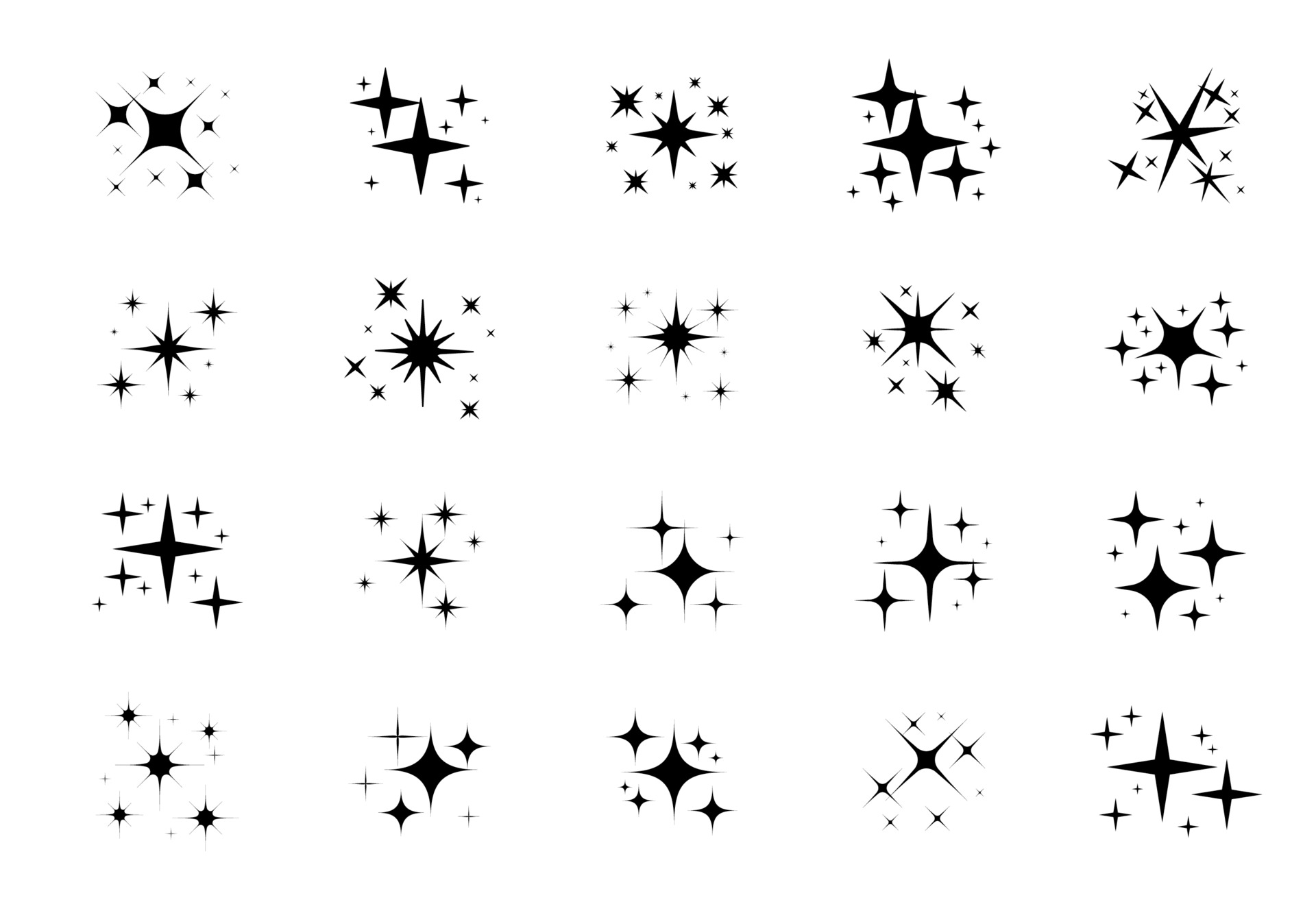 étoiles scintillantes. une étoile scintillante et un élément