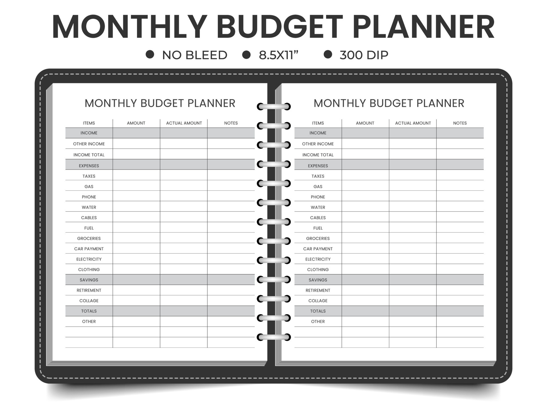 mensuel budget du planificateur carnet 20614503 Art vectoriel chez