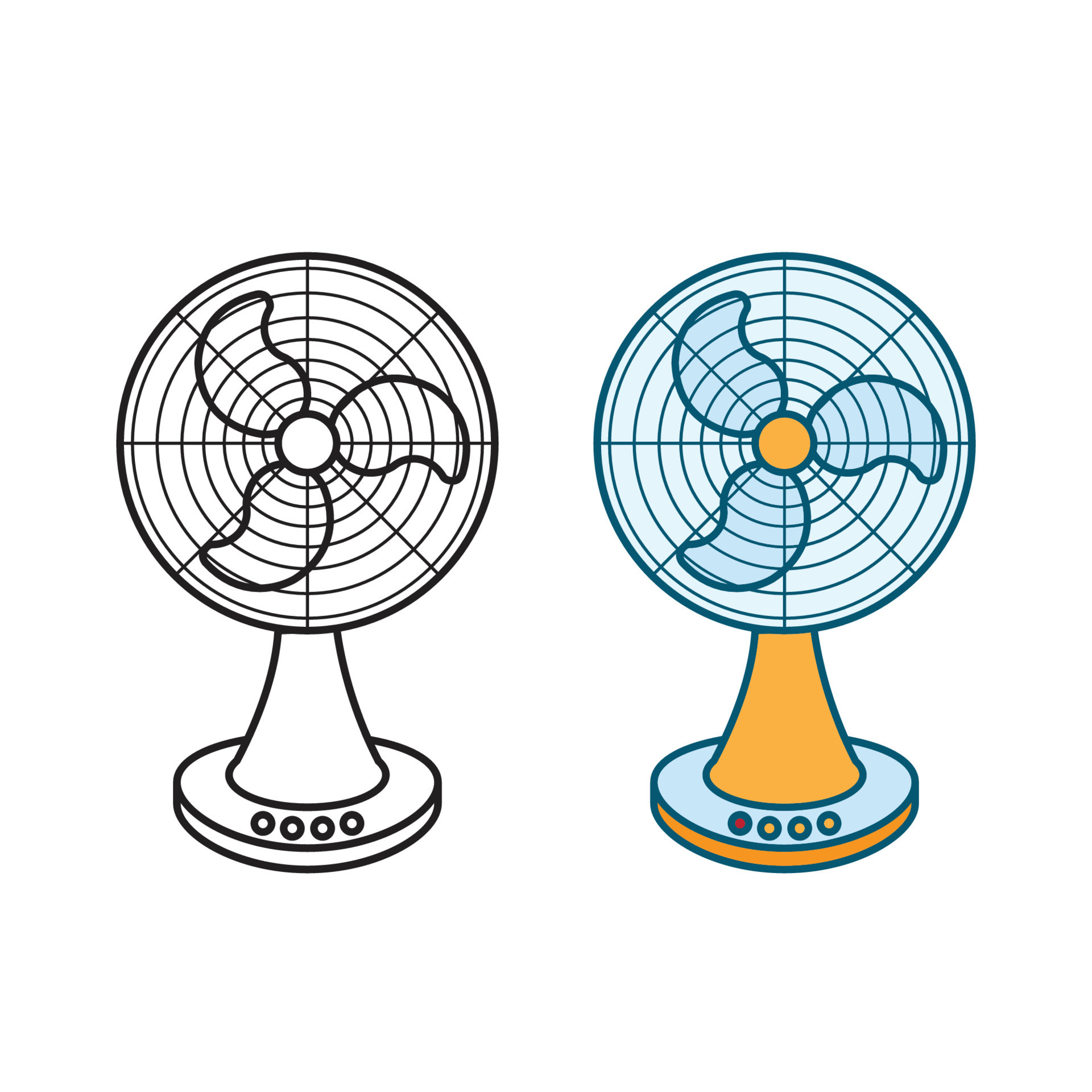 bureau ventilateur logo icône illustration coloré et contour 21003492 Art  vectoriel chez Vecteezy