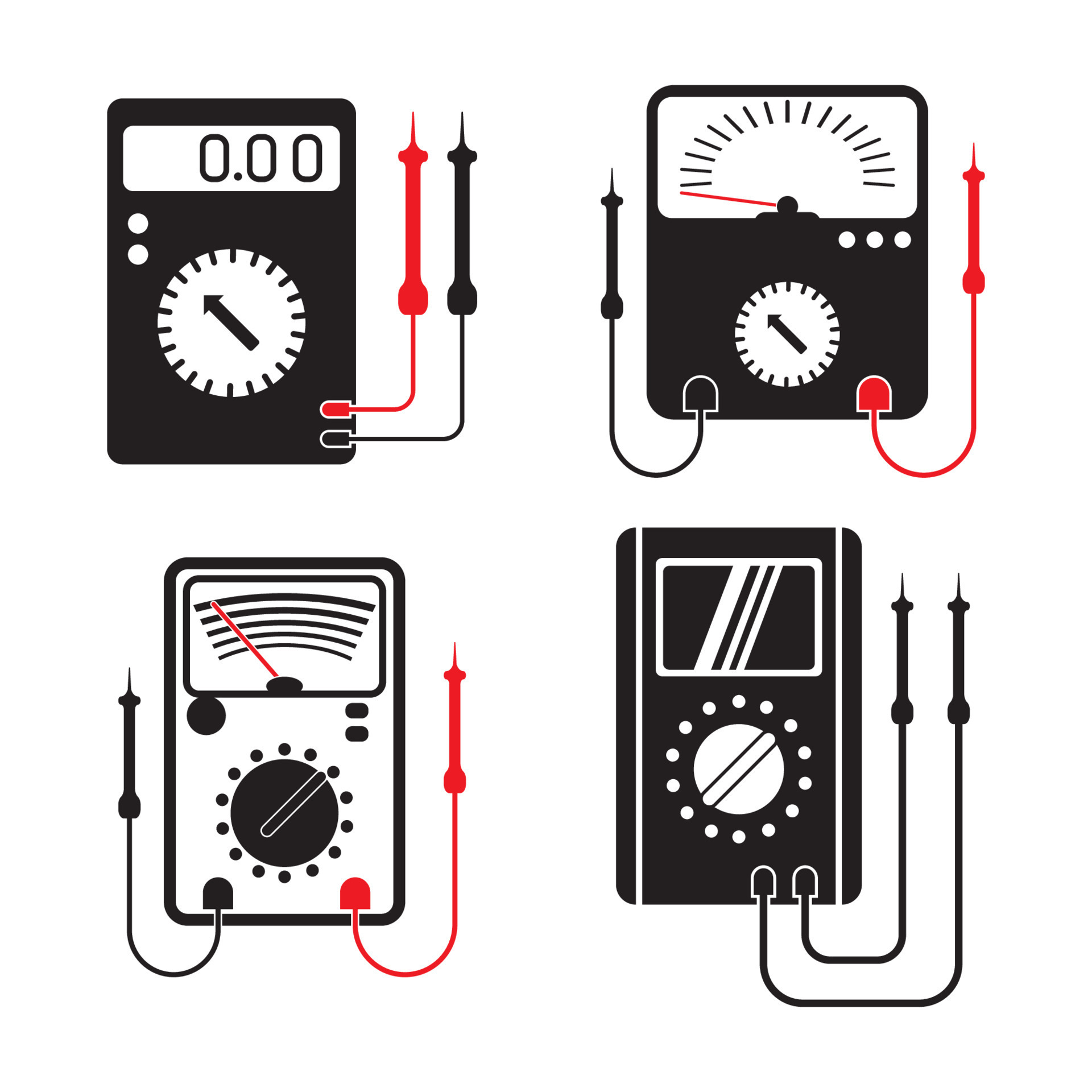 multimètre électrique ou électronique dans Jaune silicone coquille, avec  sondes. électricien Puissance outils. isolé sur blanc arrière-plan, vecteur  illustration. 26534795 Art vectoriel chez Vecteezy