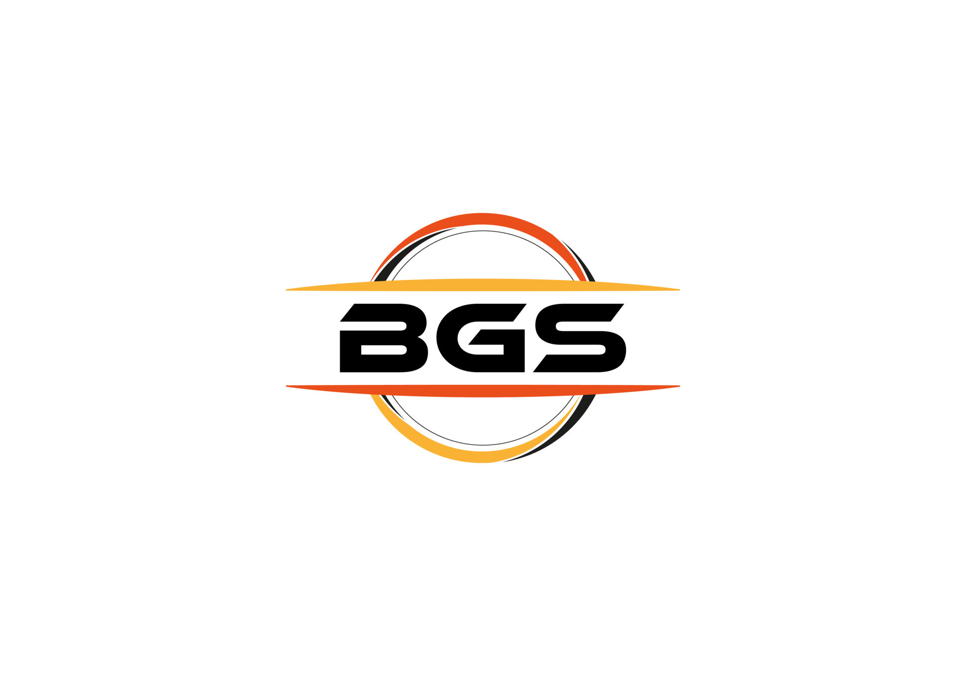 bgs lettre royalties ellipse forme logo. bgs brosse art logo. bgs