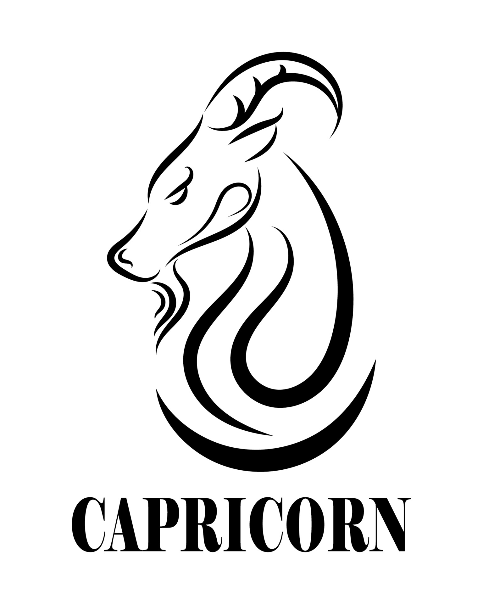 Capricorne zodiaque dessin au trait vecteur eps 10 2174342 Art vectoriel  chez Vecteezy