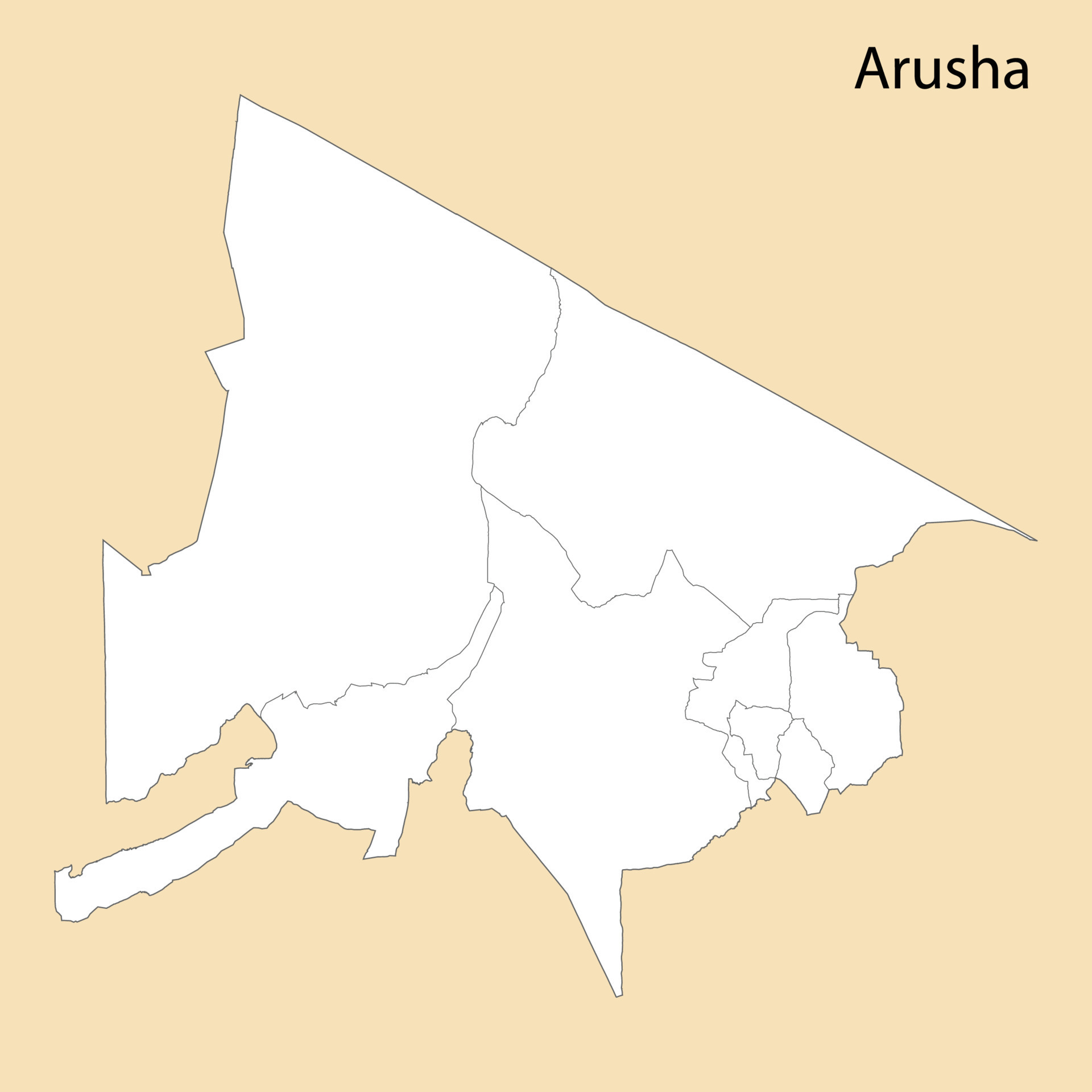 haute qualité carte de arusha est une Région de Tanzanie 21806815 Art  vectoriel chez Vecteezy