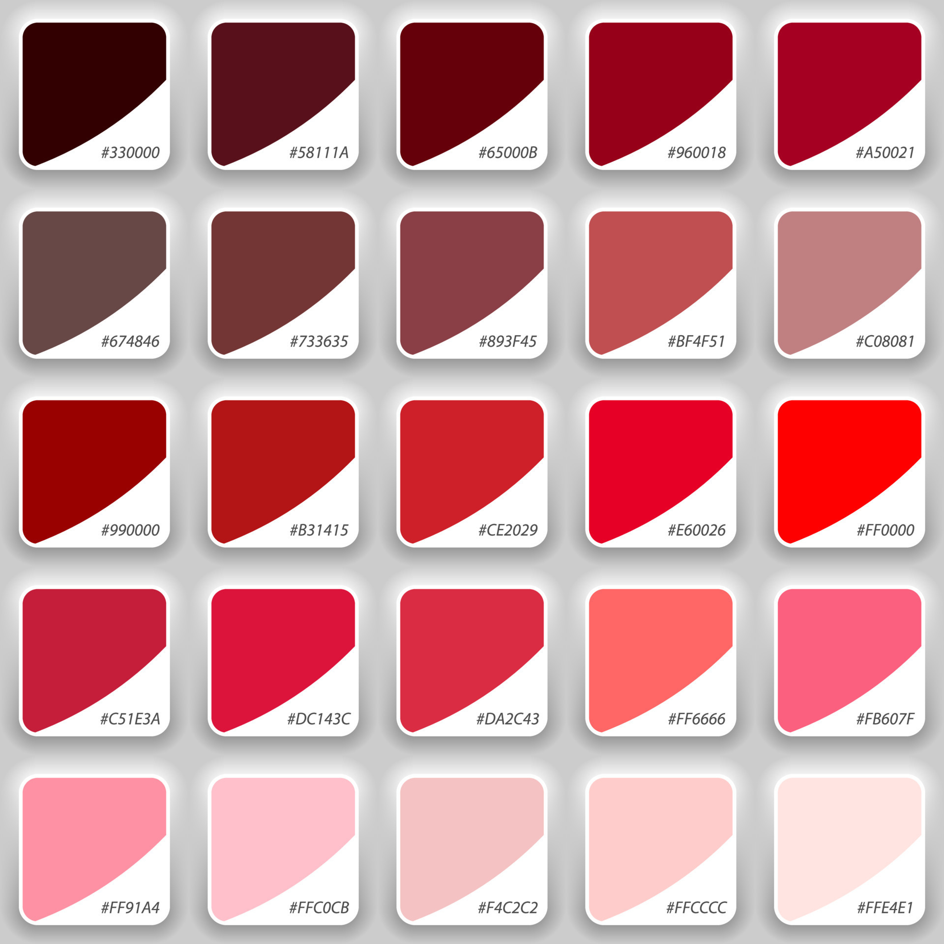 nuances de rouge échantillon Couleur palette. modèle pour votre conception  21852234 Art vectoriel chez Vecteezy