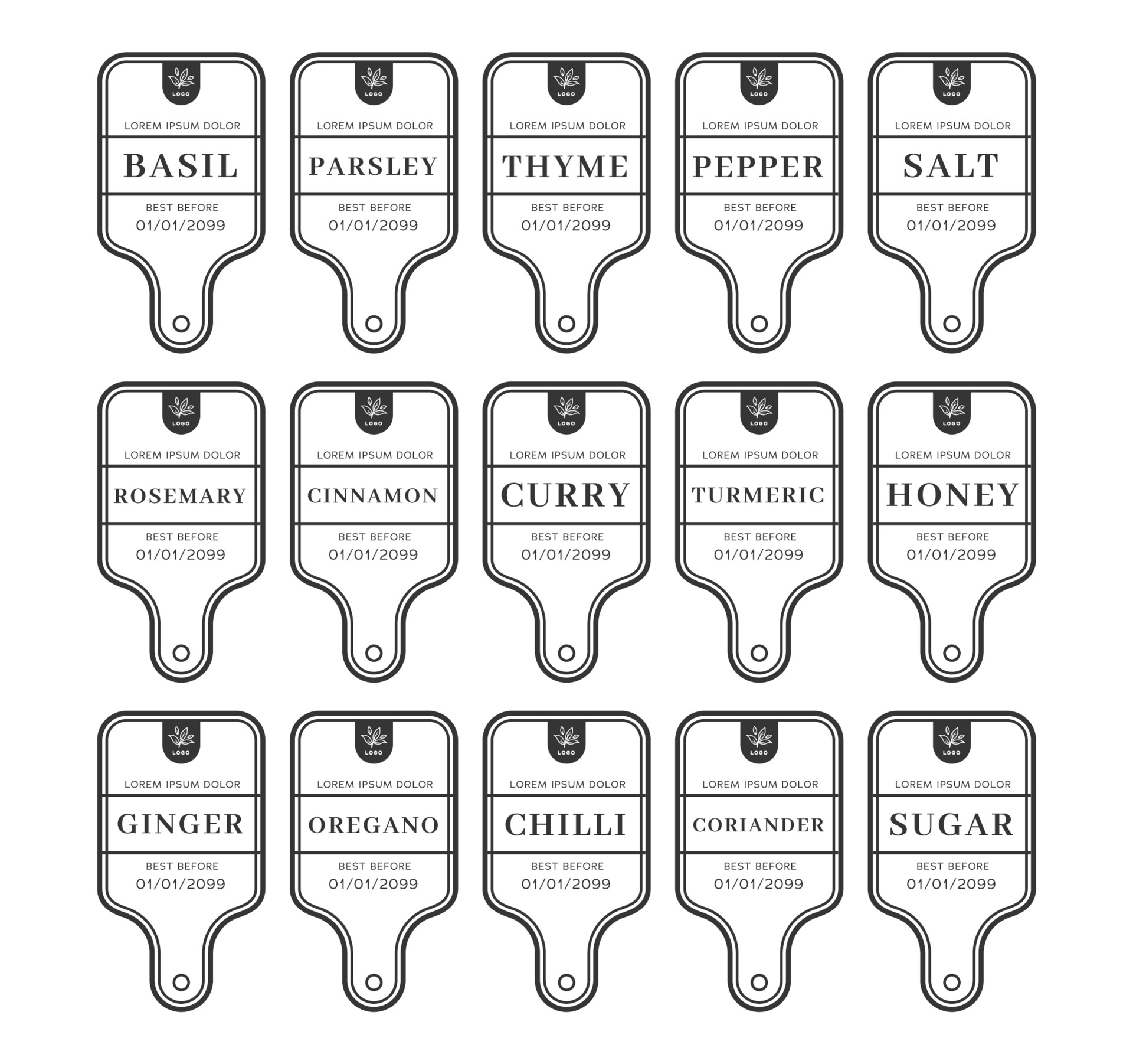Top label Lot de 10 supports d'étiquettes à clipser, pour poubelle de  cuisine, garde-manger, avec 60 autocollants pour tableau noir