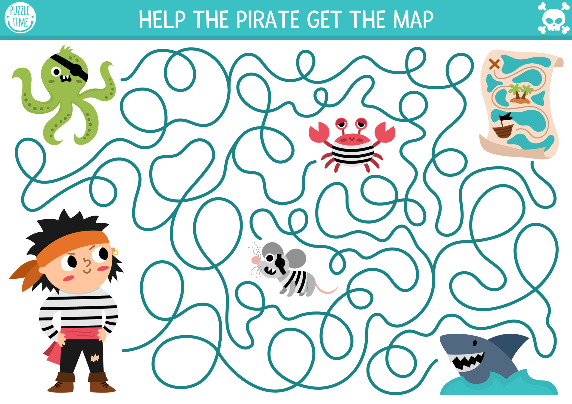 Labyrinthe Pirate Pour Enfants: Cahier d'Activité Pour Enfants