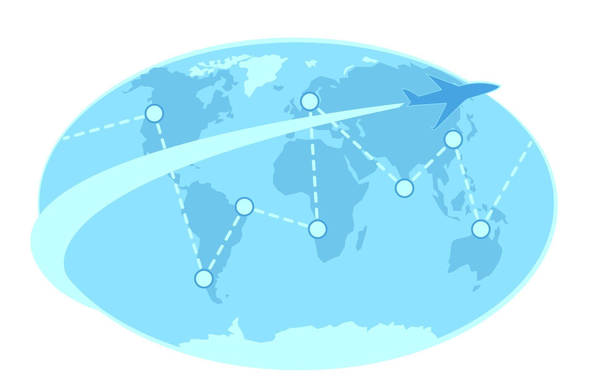 vecteur de carte du monde avec point de localisation. conception de vecteur  plat pour les voyages