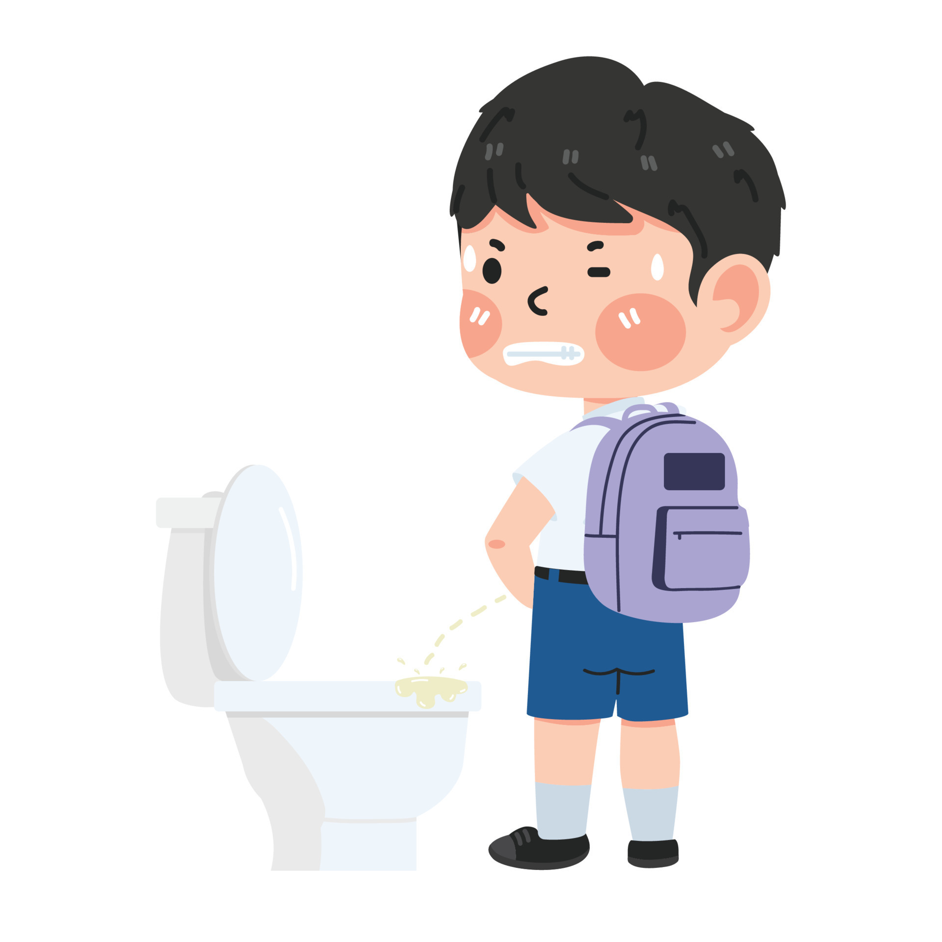 dessin animé enfant pipi sur le toilette 24098135 Art vectoriel chez