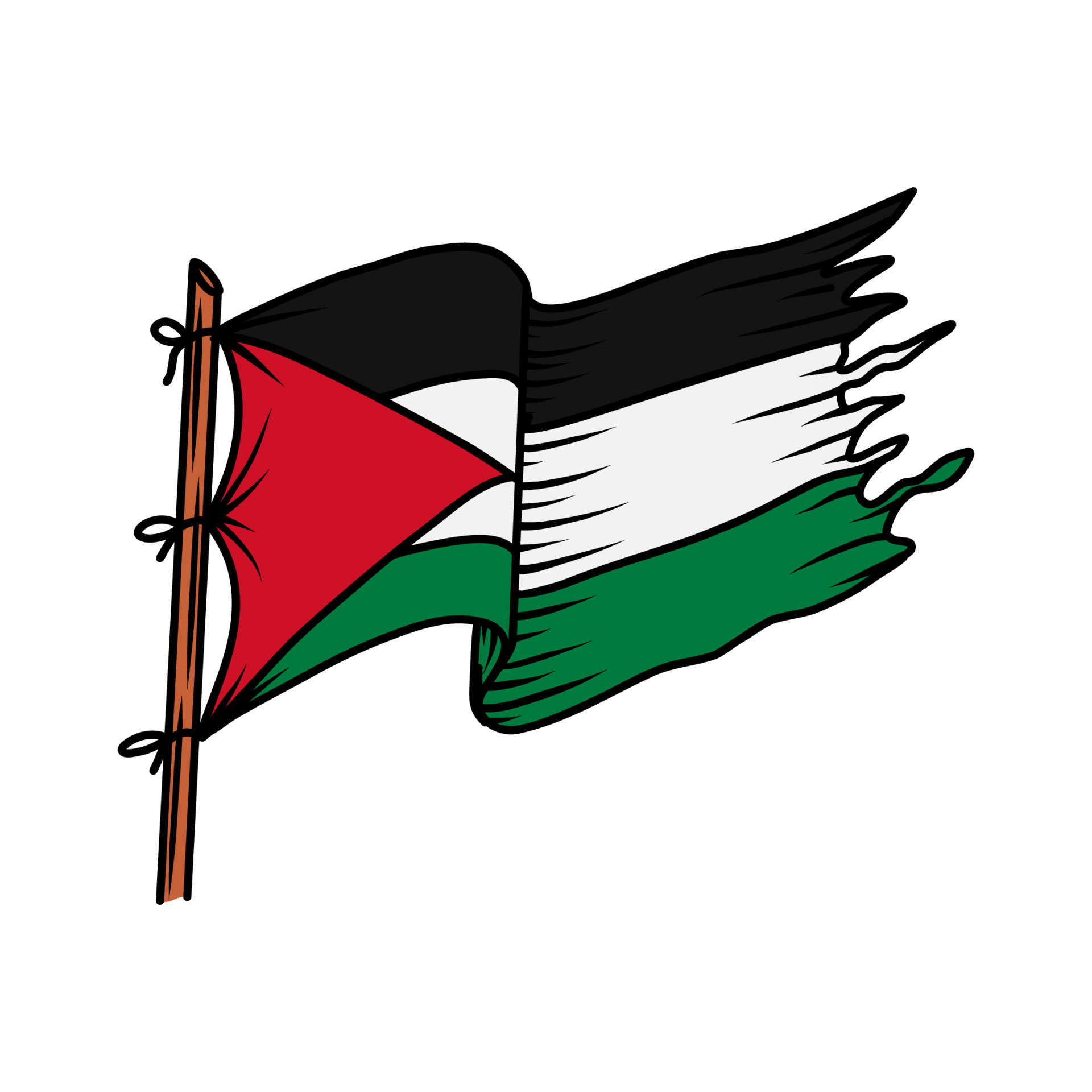 drapeau palestine dessiné à la main 16588917 Art vectoriel chez