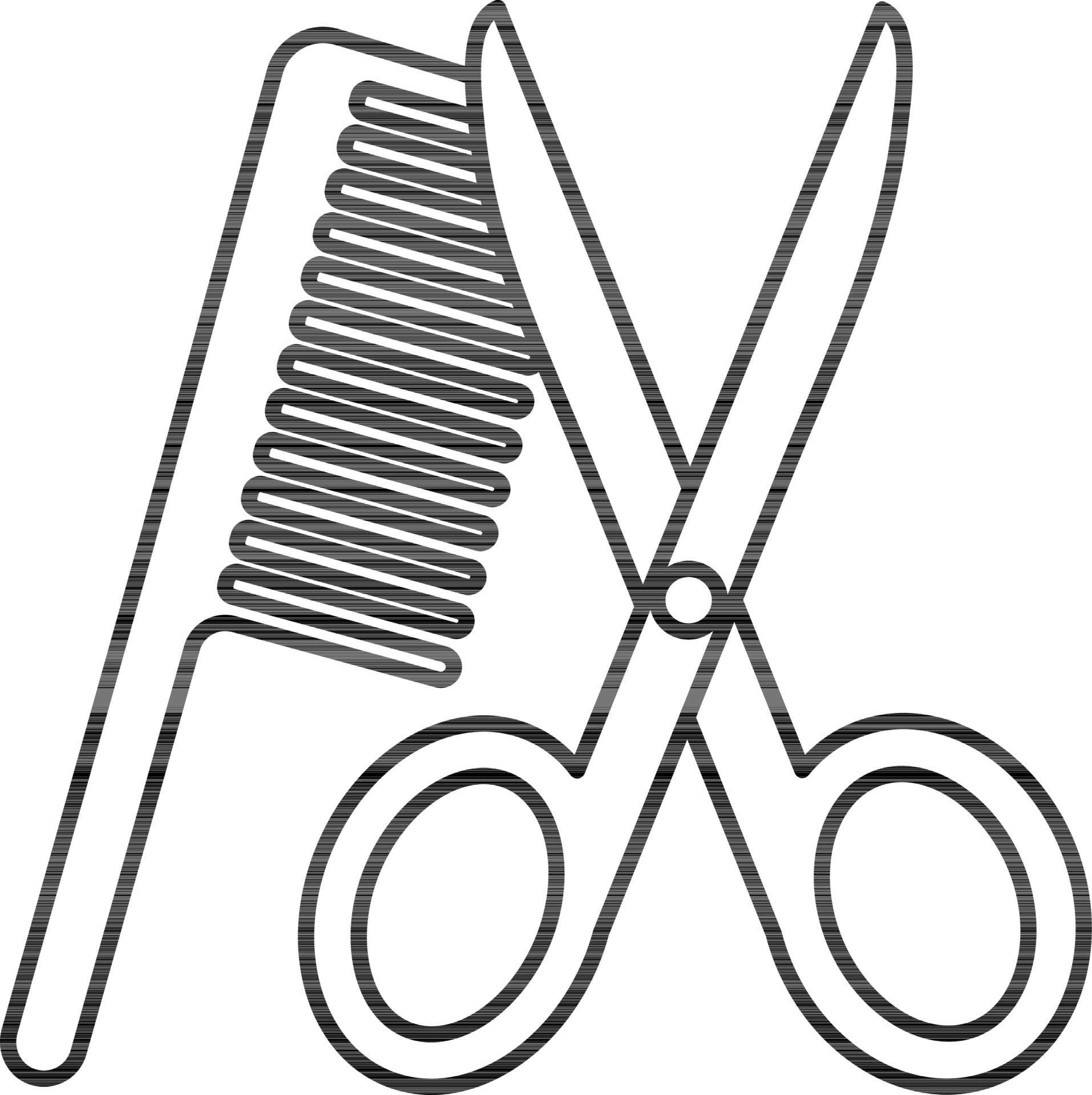 Outils De Peigne Et De Ciseaux De Coiffeur Pour La Coiffure Démêler Et  Sectionner Les Icônes Isolées De Coupe Et De Coupe De Cheveux