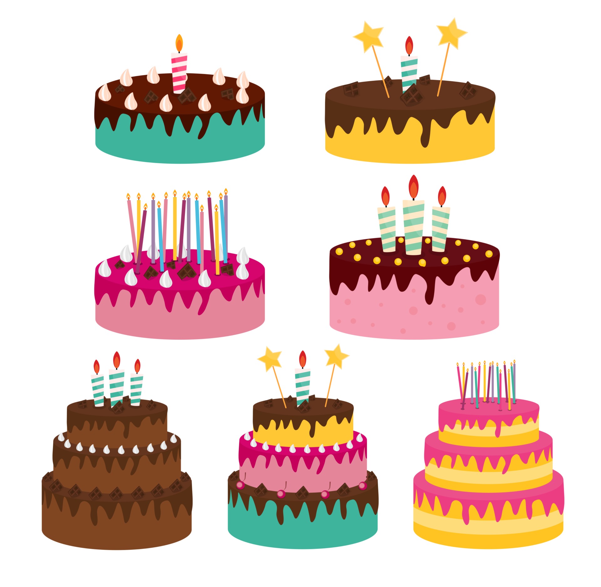 icône de gâteau d'anniversaire mignon avec des bougies. élément de  conception pour l'invitation à la fête, félicitation. illustration  vectorielle eps10 2785723 Art vectoriel chez Vecteezy