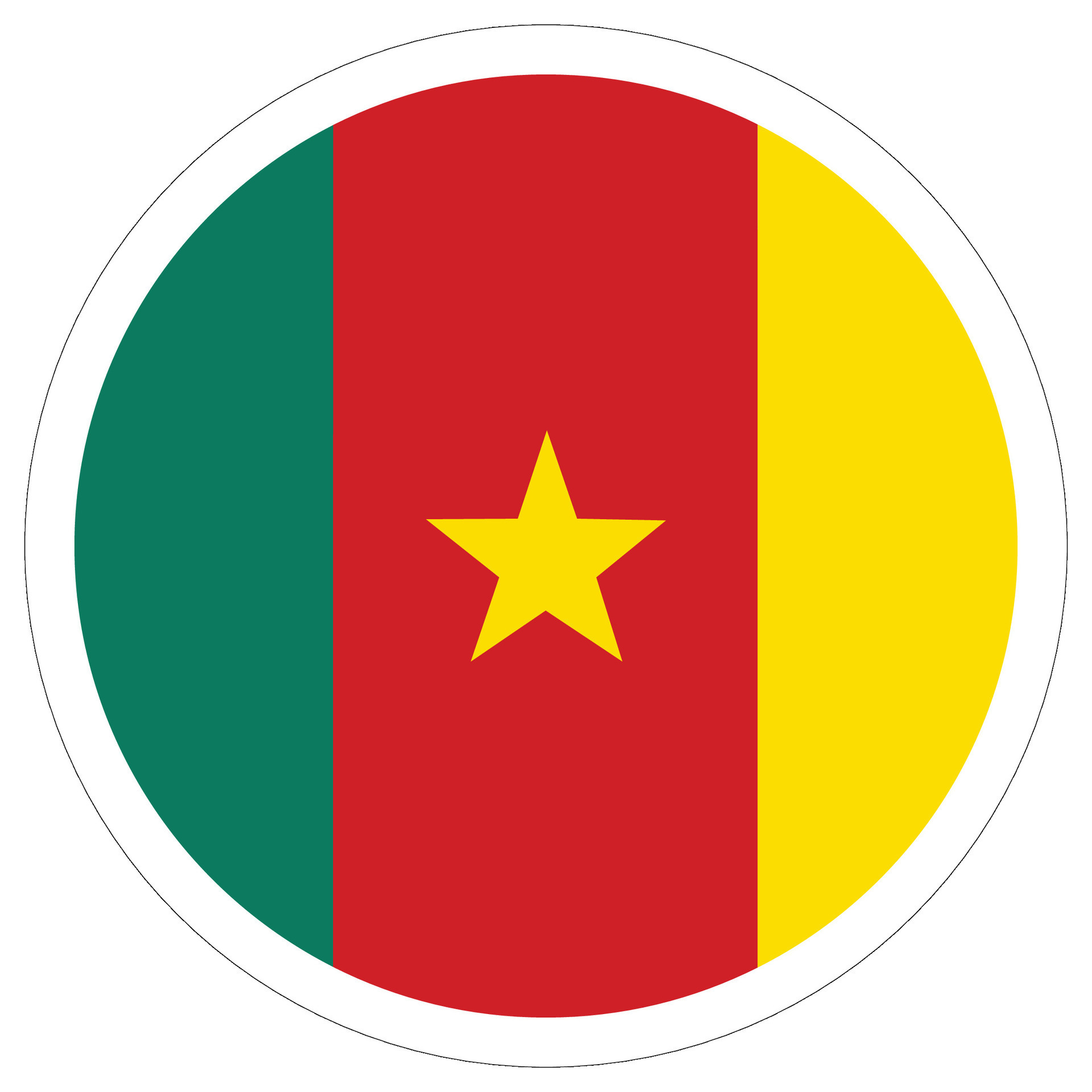 drapeau de Cameroun cercle. Cameroun drapeau dans rond conception