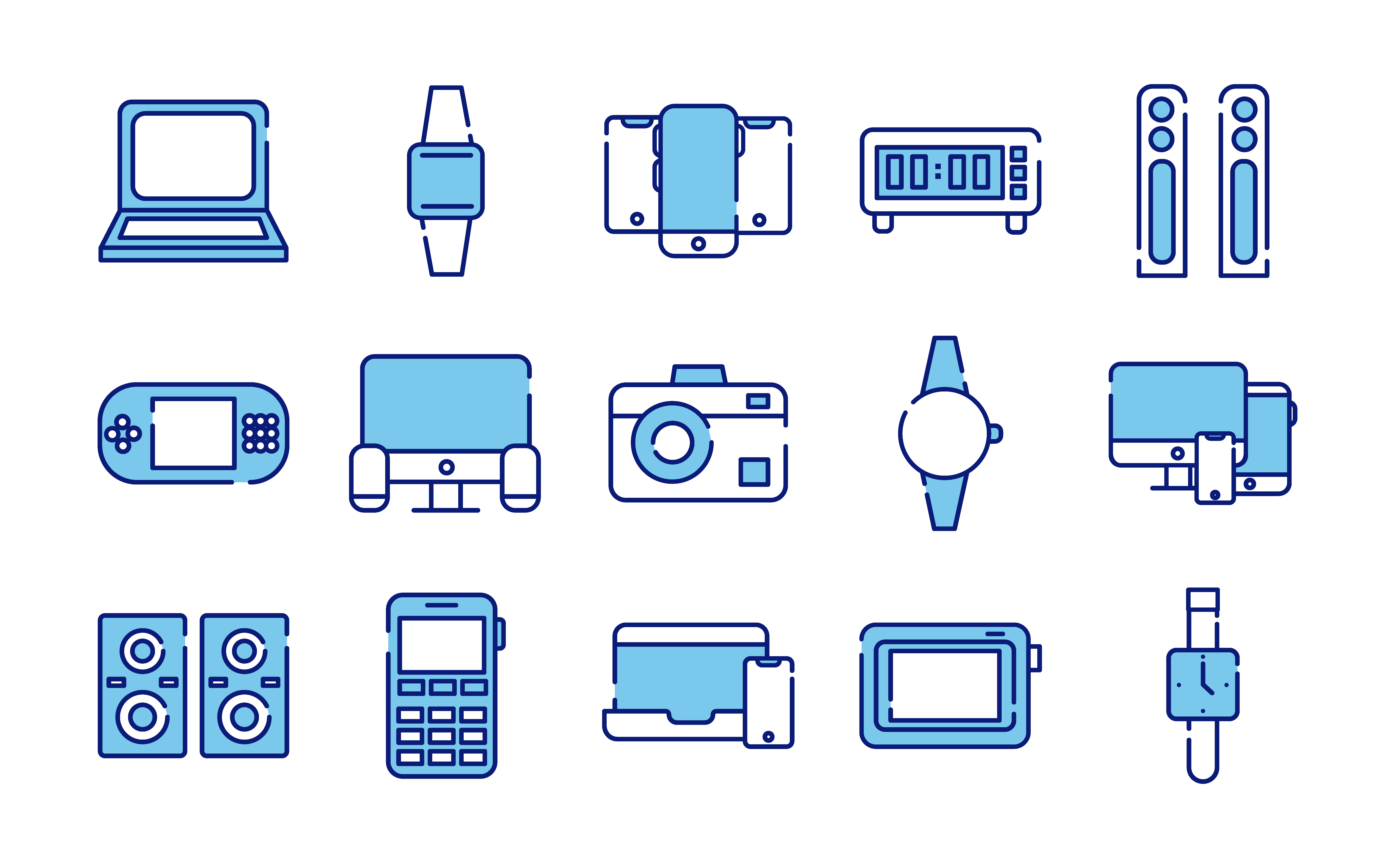 électronique dispositif Icônes ensemble. moniteur, lampe, microphone, souris.  parfait pour site Internet mobile application, app Icônes, présentation,  illustration et tout autre projets 20172646 Art vectoriel chez Vecteezy