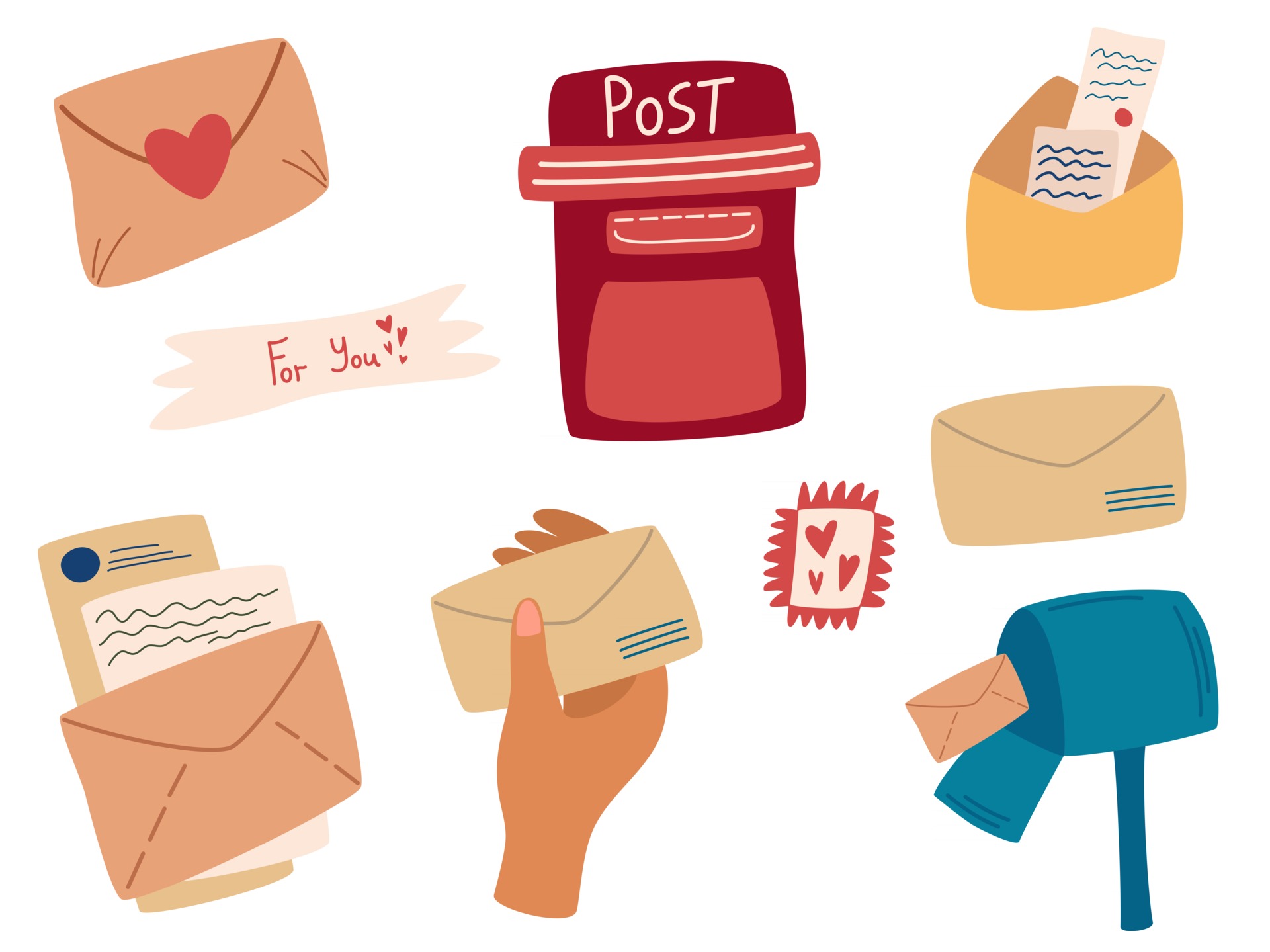 Enveloppe de lettre Enveloppe de lettre de courrier postal' Autocollant