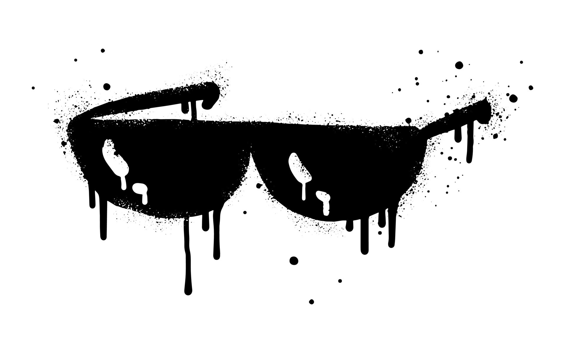 vaporisateur peint graffiti de des lunettes icône dans noir plus de  blanche. isolé sur blanc Contexte. vecteur illustration 26131649 Art  vectoriel chez Vecteezy