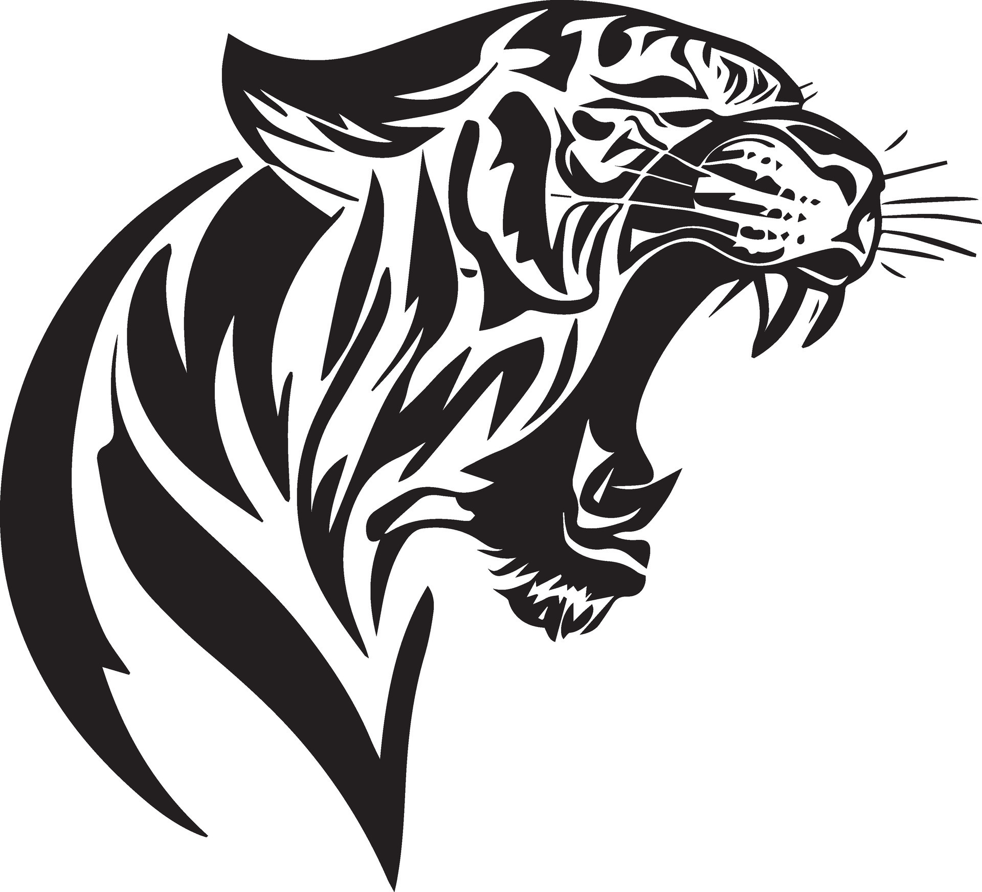 modèle logo tête visage tigre blanc aux yeux rouges 7060208 Art