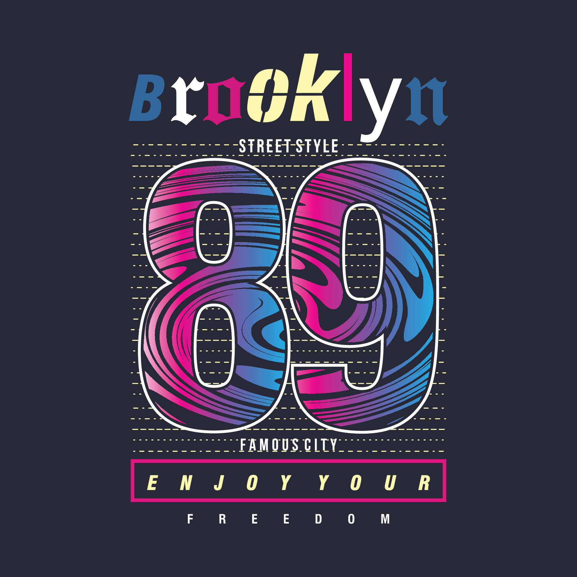 Brooklyn cool Couleur typographie vecteur graphique pour t chemise  impressions et autre les usages. affiche, autocollant, mur peintures murales  26417441 Art vectoriel chez Vecteezy