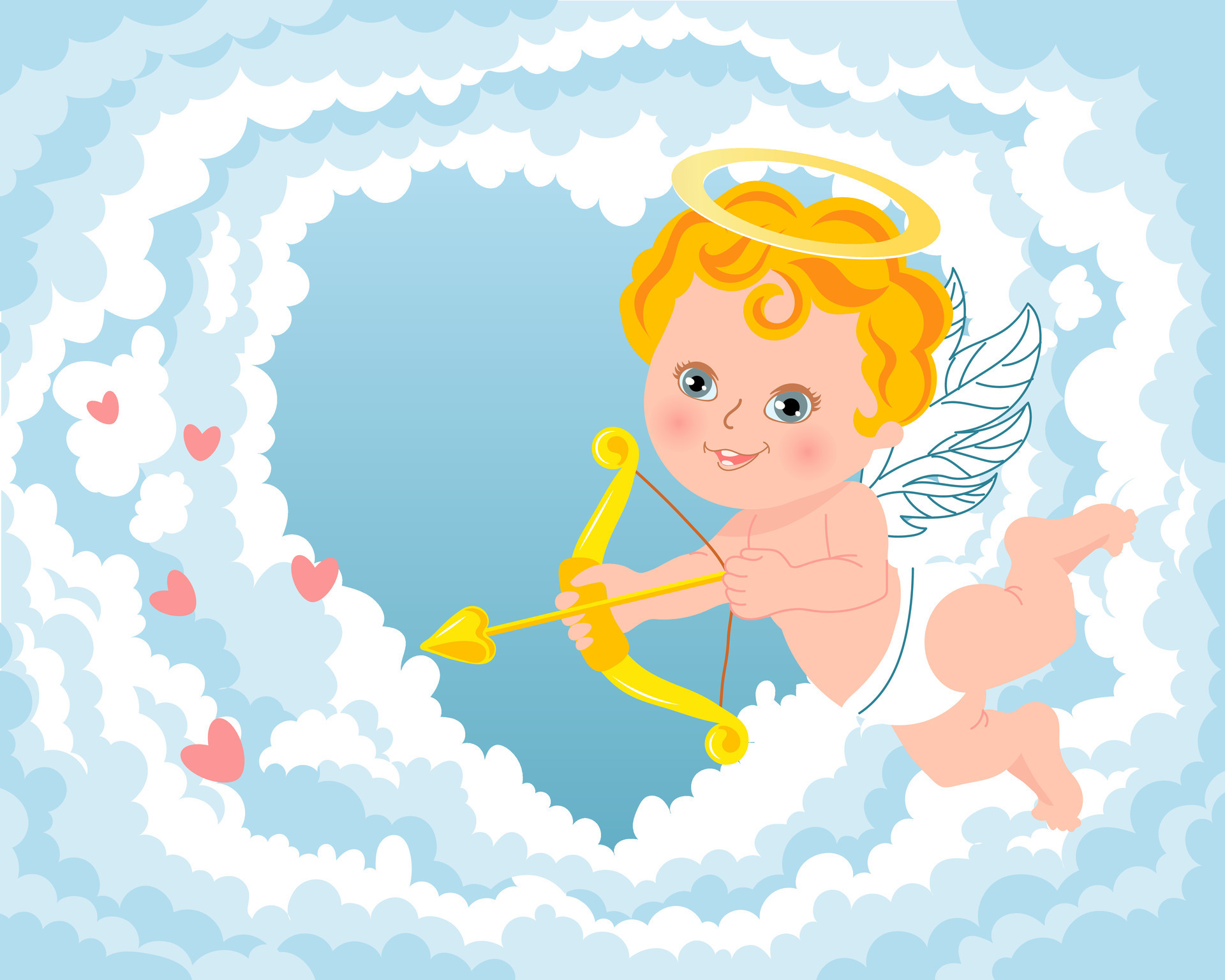 Photo de Cupidon ange avec arc et flèche