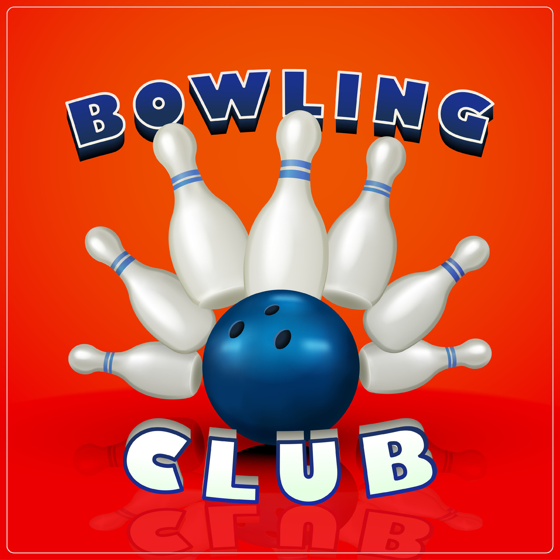 bowling club. réaliste 3d des sports éléments avec jeu de quilles et  bowling des balles. vecteur affiche modèle. Balle frappe jeu de quilles,  adapté pour compétition annonces et divertissement événements 26562876 Art