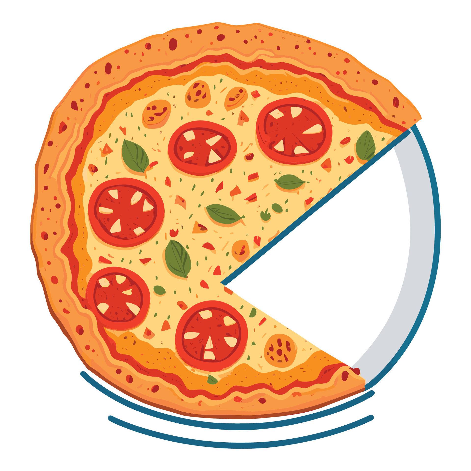 AOTISO Tranche de pizza de dessin animé avec des gouttes de