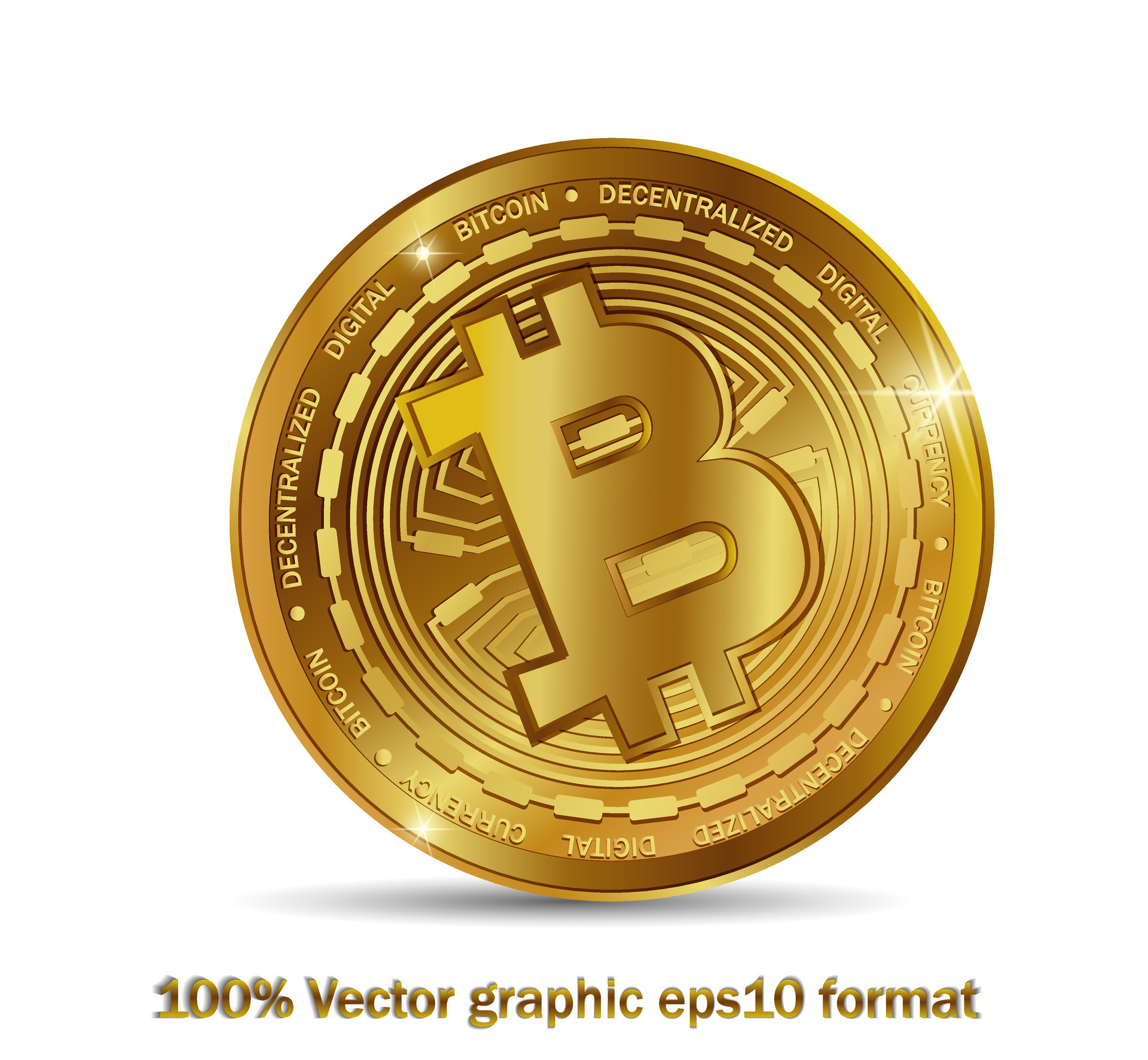 d'or bitcoin pièce de monnaie. crypto devise d'or pièce de monnaie bitcoin  symbole isolé sur blanc Contexte. réaliste vecteur illustration. 27197195  Art vectoriel chez Vecteezy