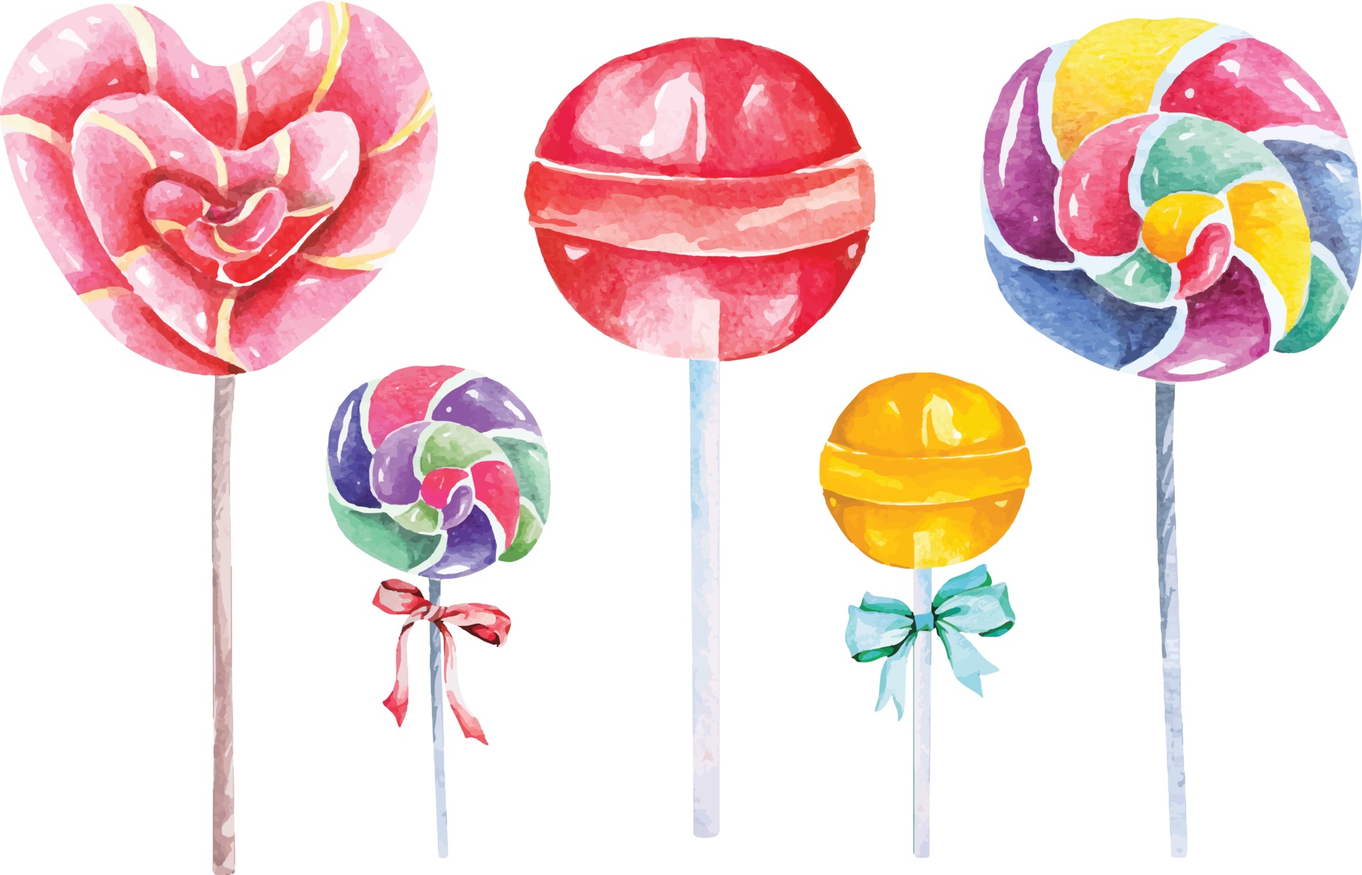 sucette, bonbons peints à la main avec des aquarelles 2729812 Art vectoriel  chez Vecteezy