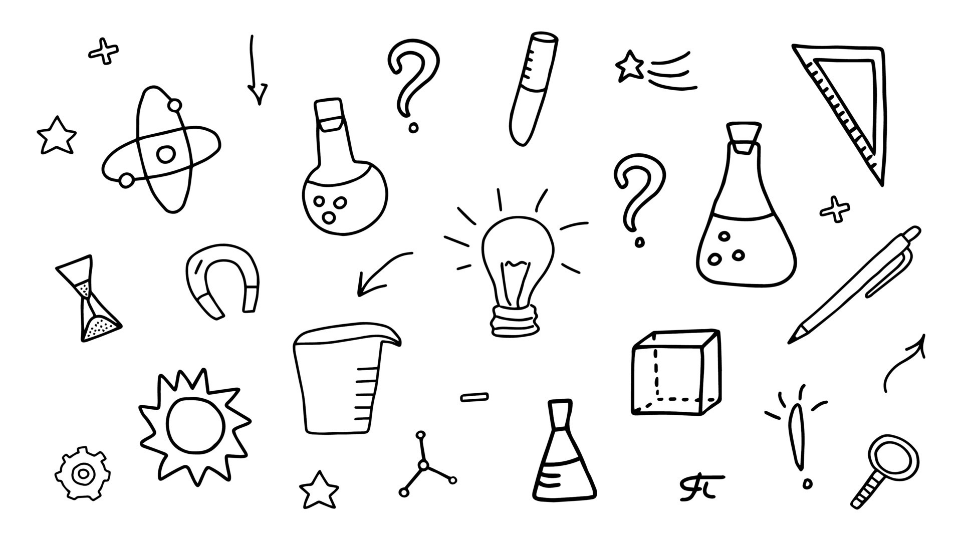 objet scientifique dans le style doodle 3160702 Art vectoriel chez