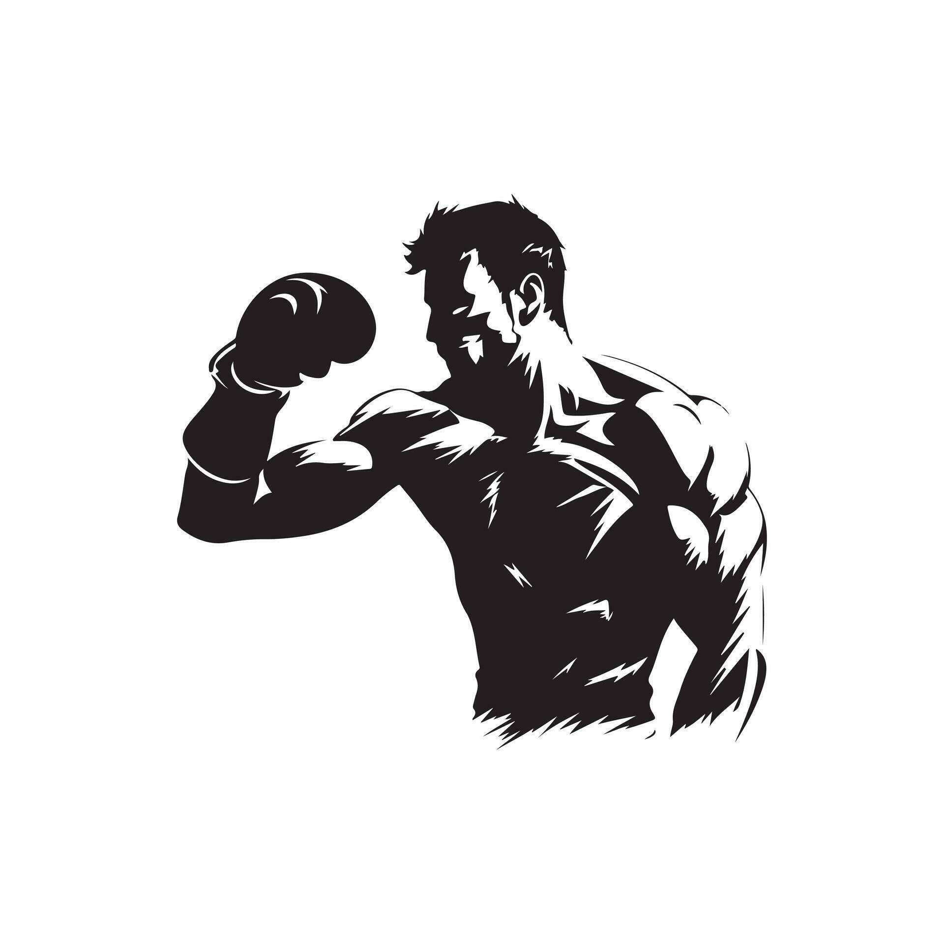 noir et dynamique boxe homme vecteur symbole majestueux combattant  pugilistique homme logo 34062242 Art vectoriel chez Vecteezy