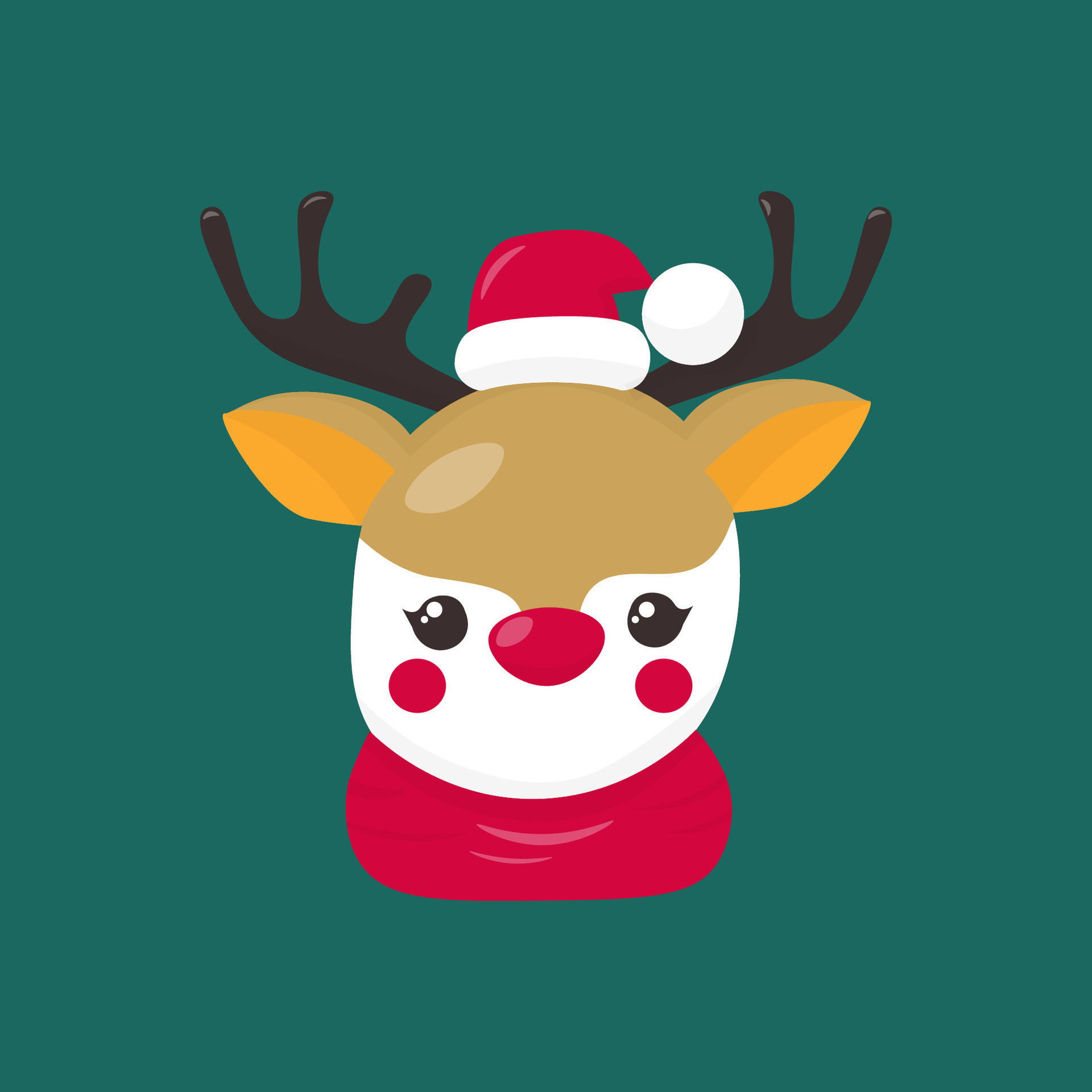 mignonne Noël cerf tête dans une chapeau et foulard. tiré style. Stock  vecteur isolé illustration. 28266159 Art vectoriel chez Vecteezy