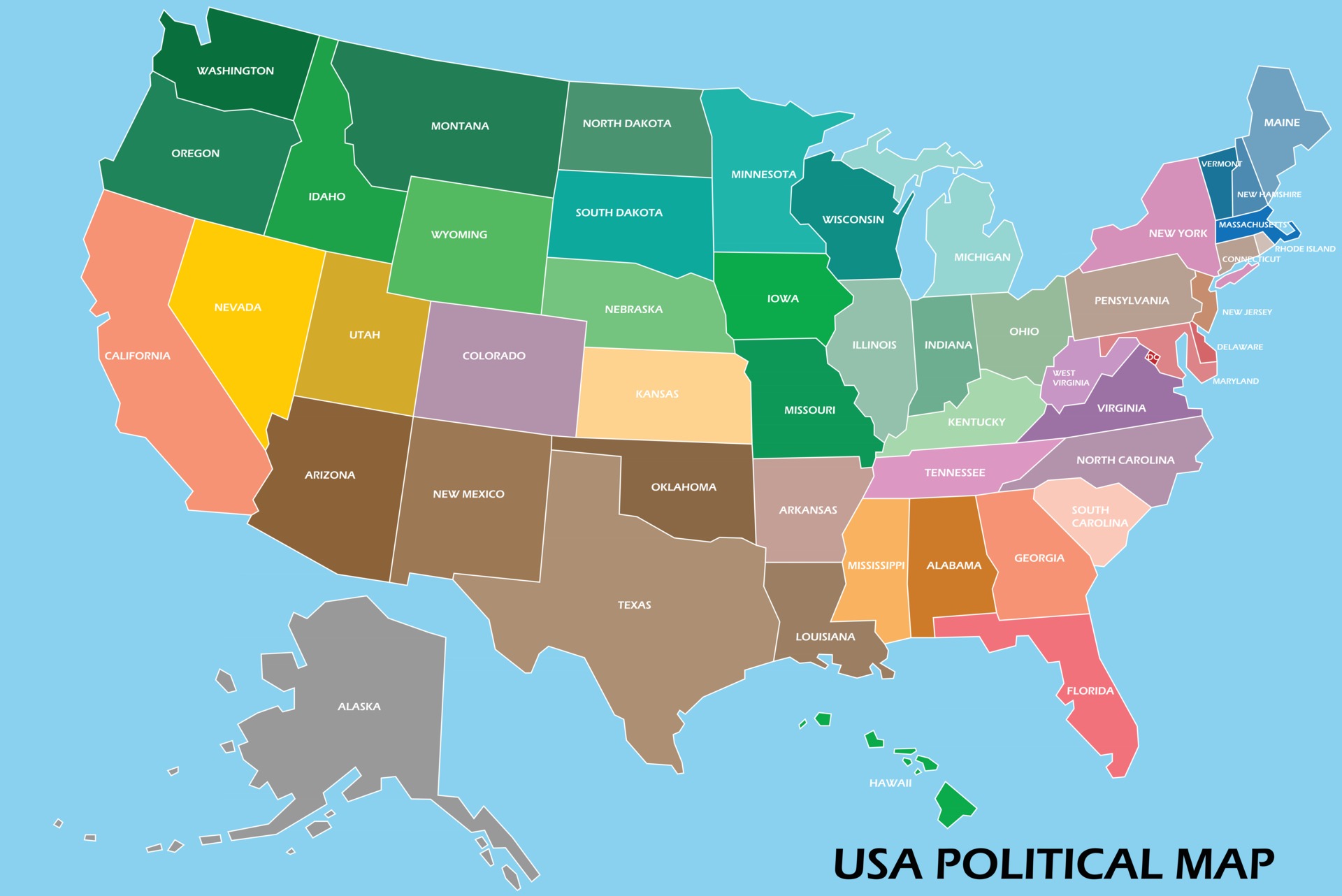 carte politique des états-unis d'amérique 2839378 Art vectoriel