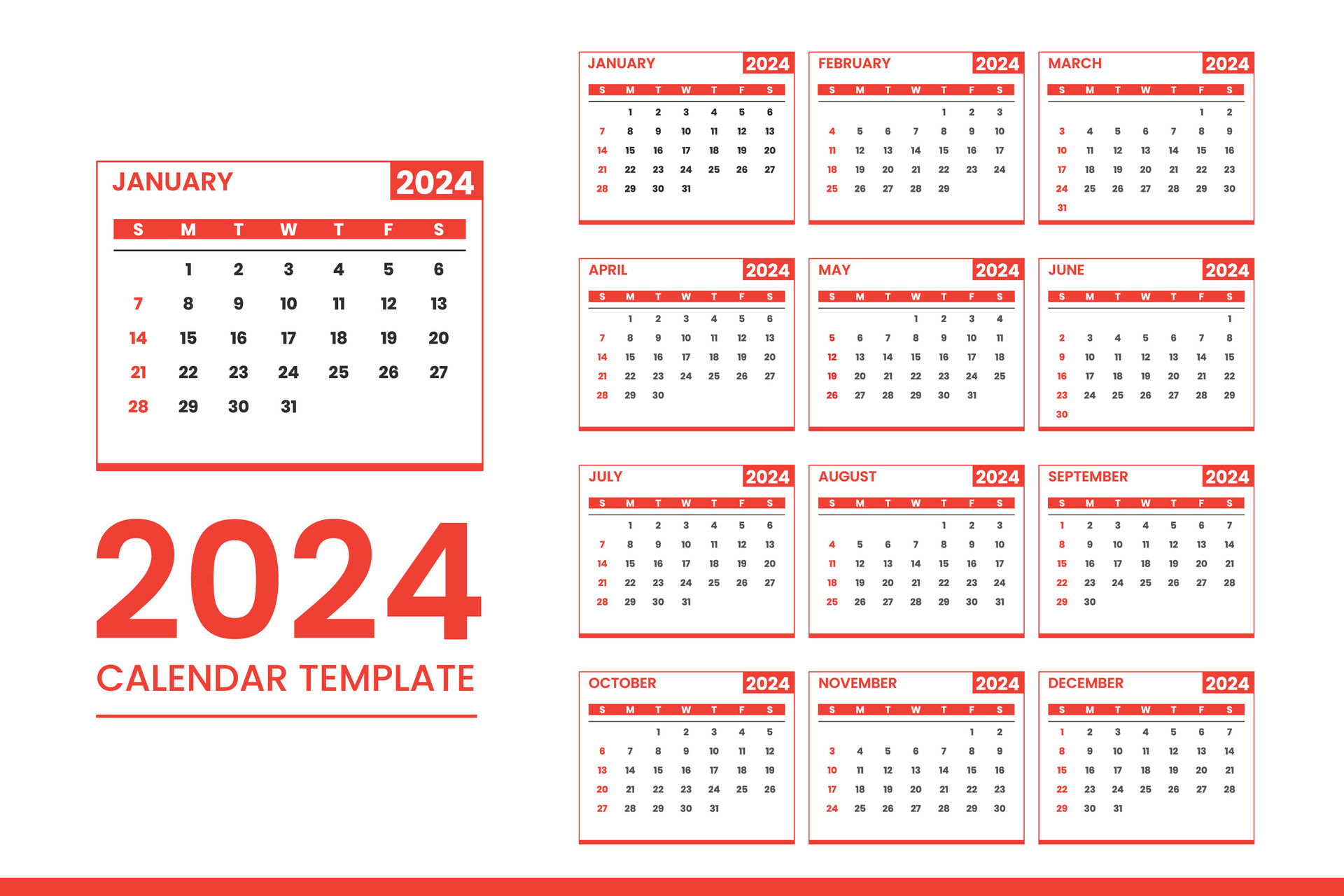 calendrier pour 2024 an. annuel calandre organisateur. 28801325