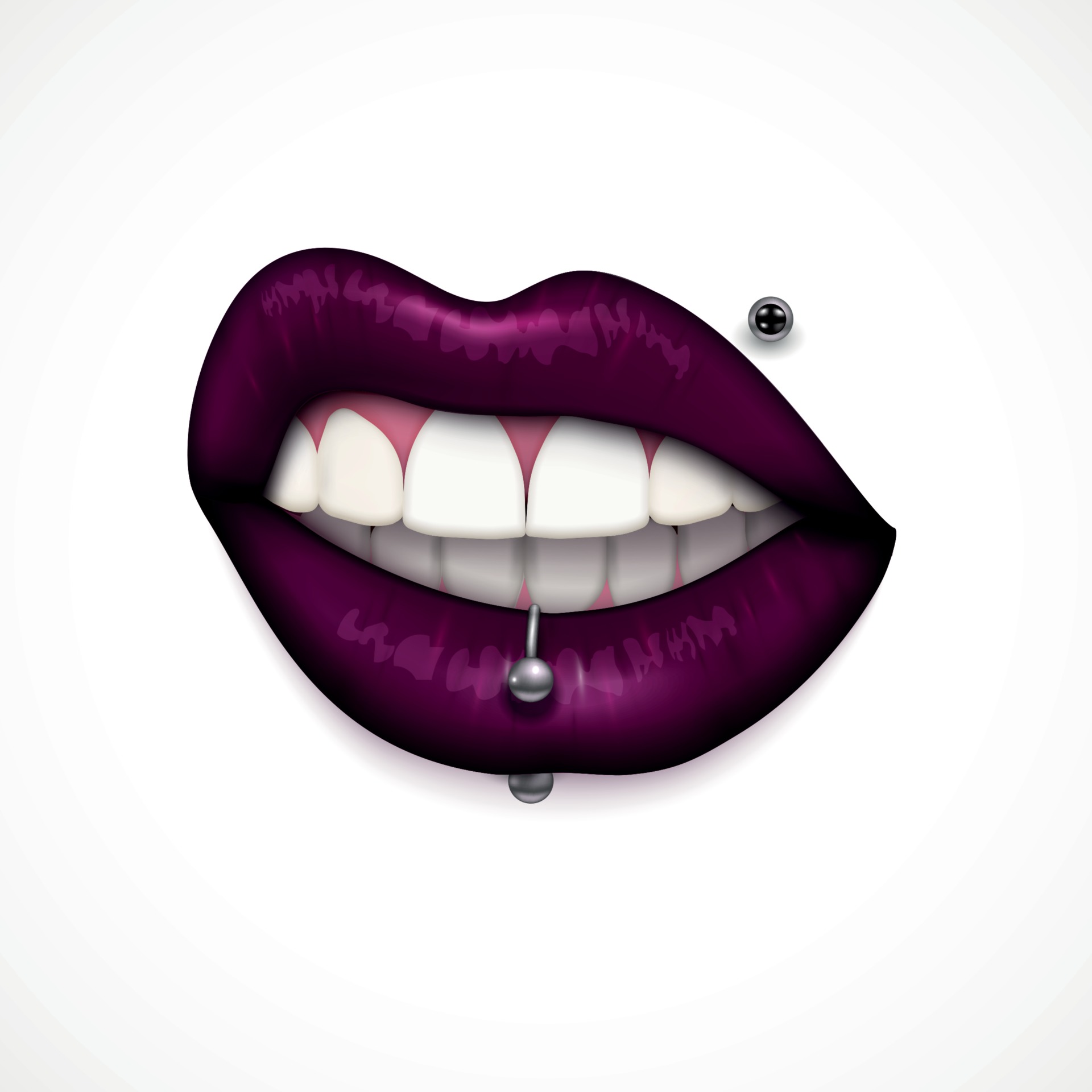 bouche lèvres piercing illustration vectorielle réaliste 2909012 Art  vectoriel chez Vecteezy