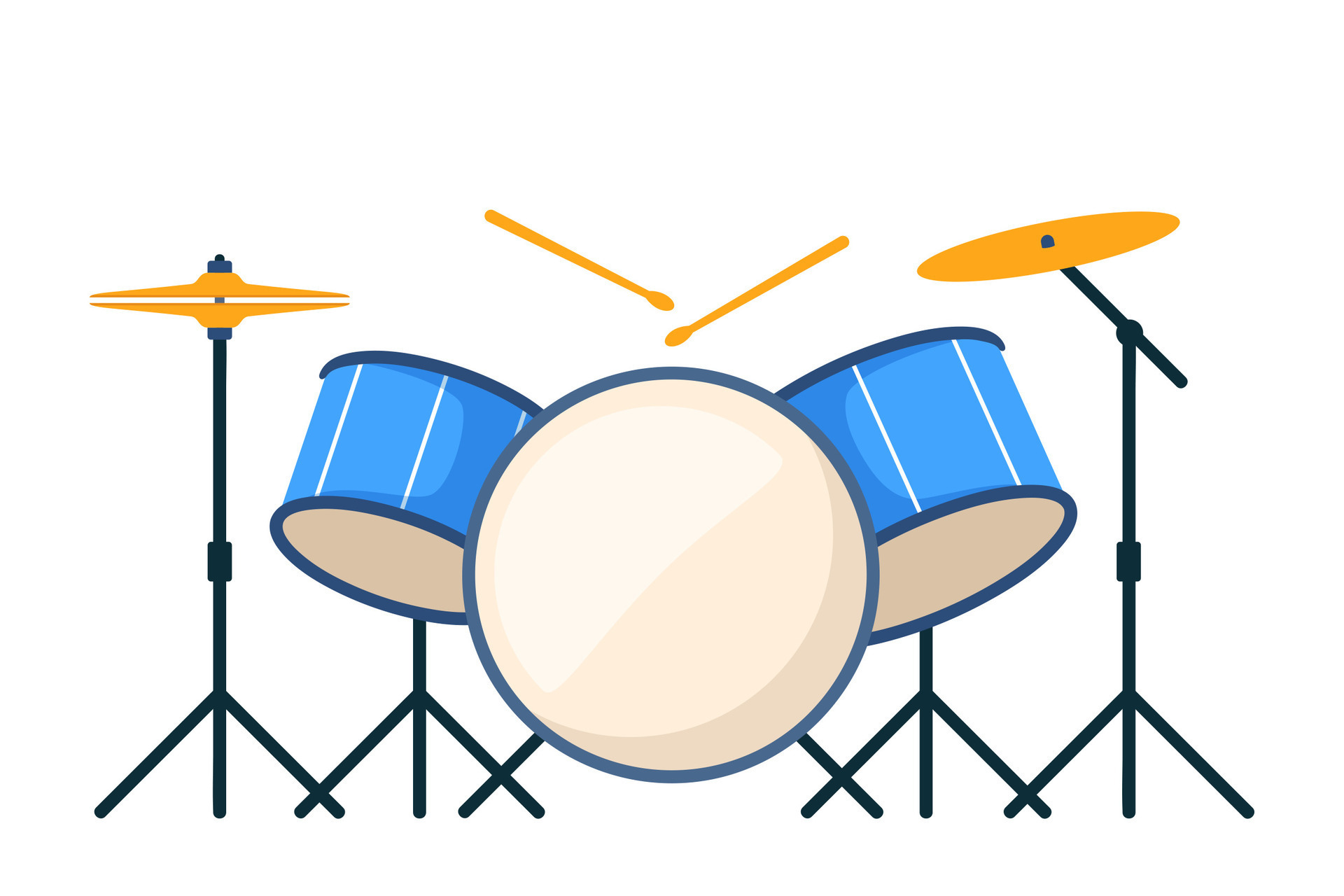 tambour et baguettes de tambour en bois dans un style doodle. instrument de  musique. 7907591 Art vectoriel chez Vecteezy