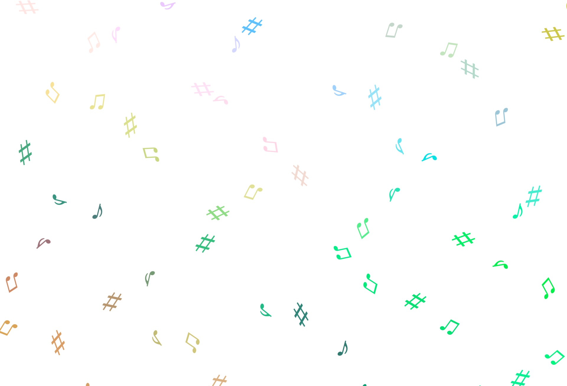 notes de musique colorées arc-en-ciel avec trompette sur fond blanc 6350540  Art vectoriel chez Vecteezy