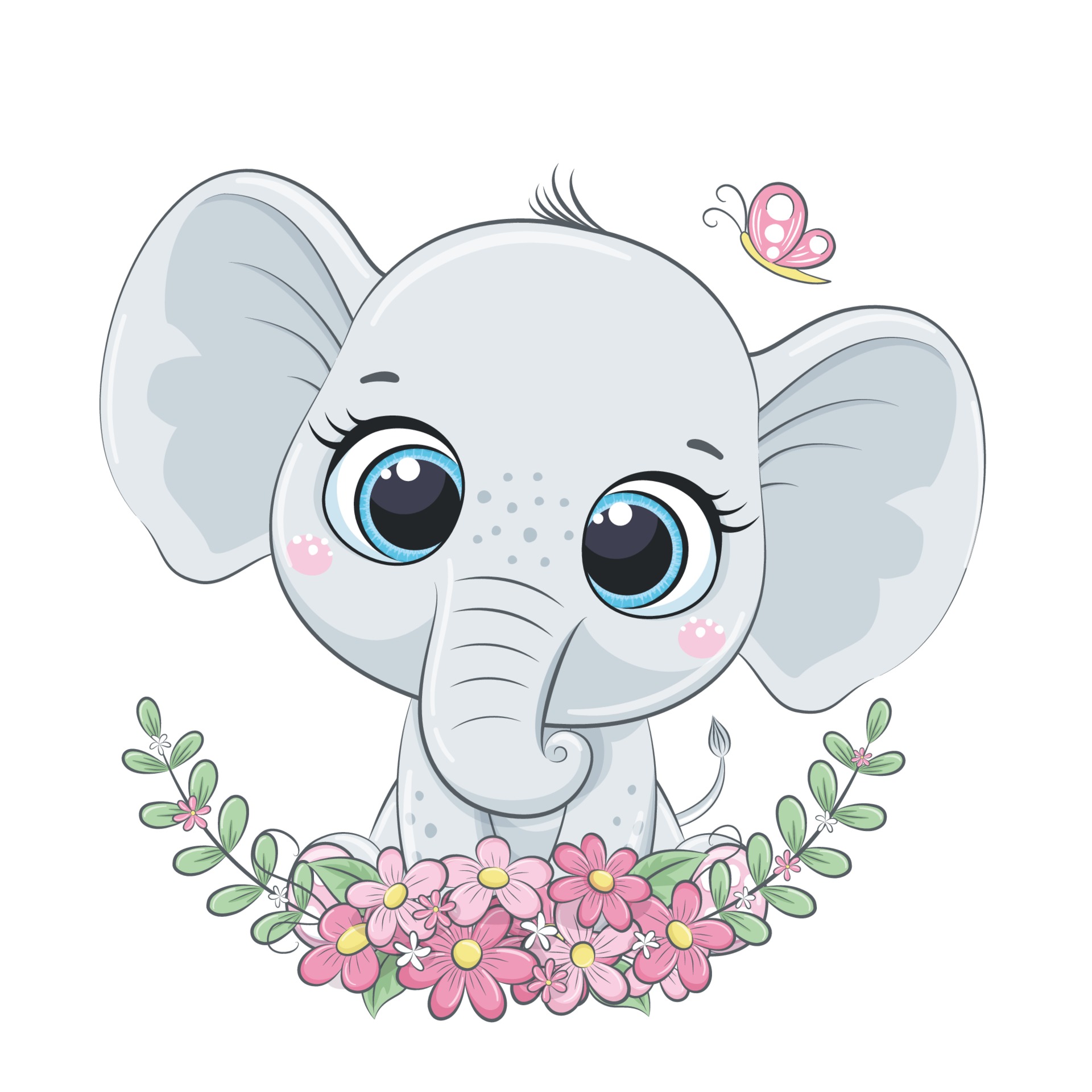 cartes bébé mensuelles avec des éléphants mignons 2512943 Art vectoriel  chez Vecteezy