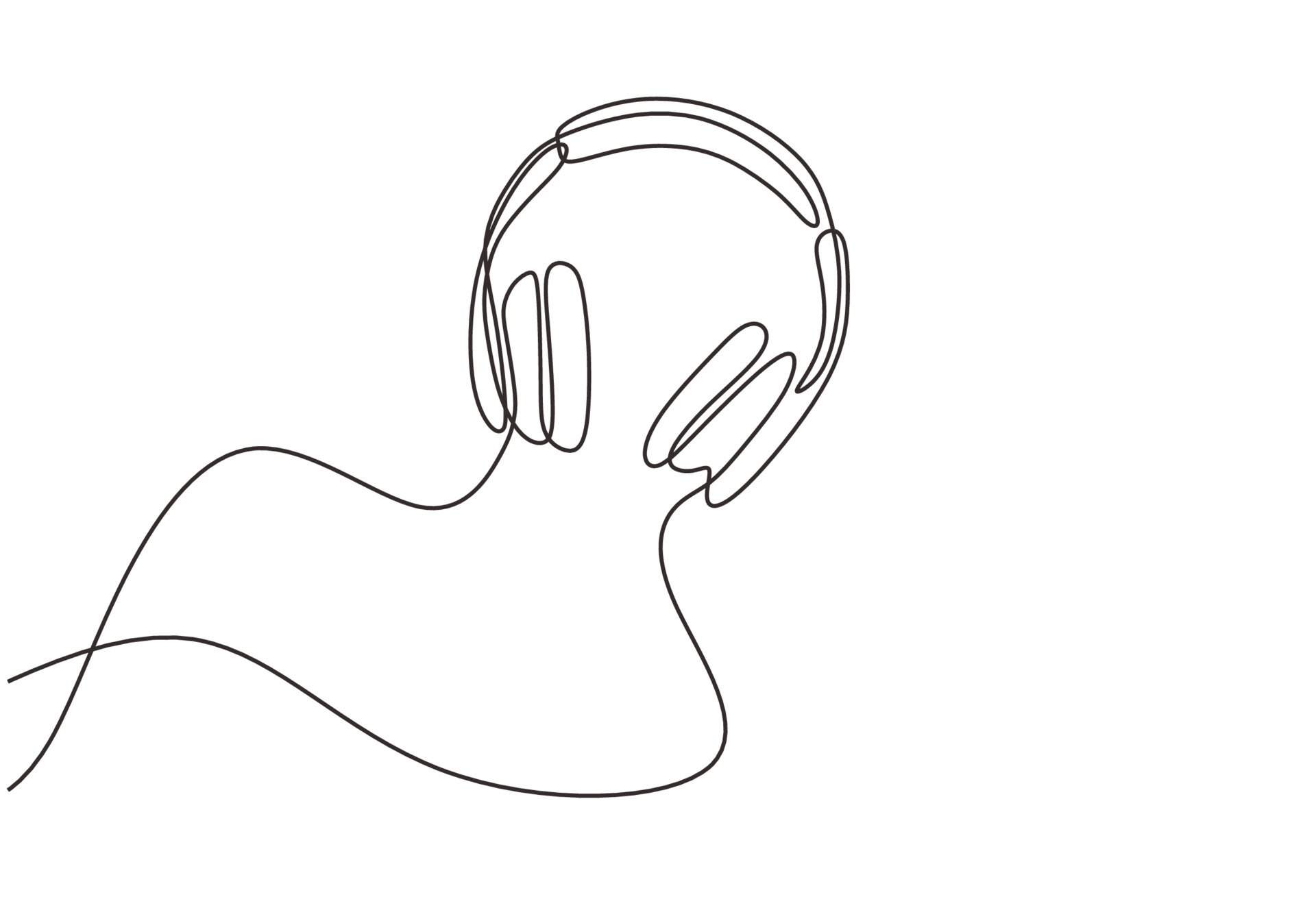 écouteurs avec un fil. un dessin au trait. mini-écouteurs. appareil, gadget  pour écouter de la musique. illustration vectorielle dessinés à la main.  18967467 Art vectoriel chez Vecteezy