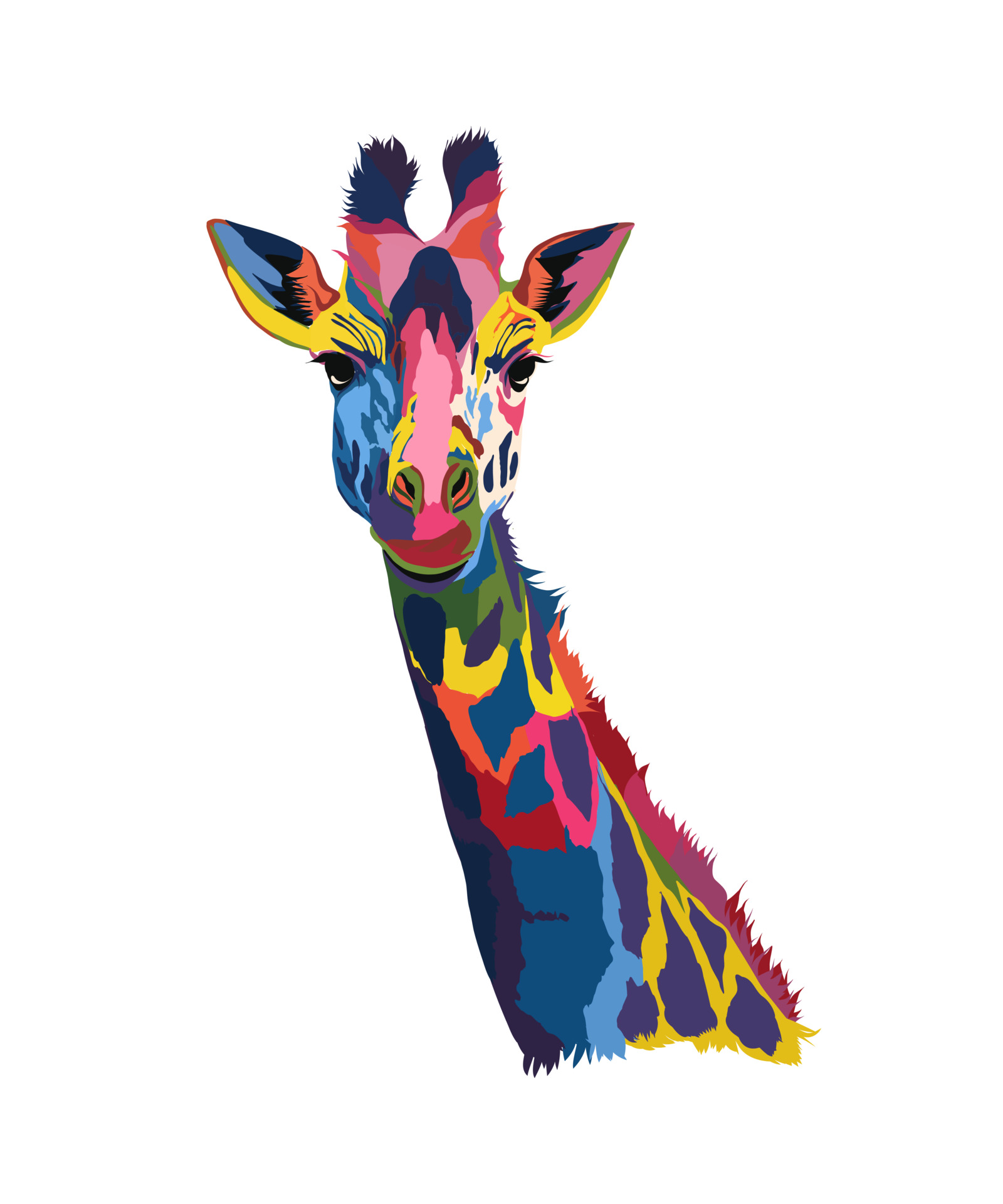 portrait de tête de girafe à partir de peintures multicolores. éclaboussure  d'aquarelle, dessin coloré, réaliste. illustration vectorielle de peintures  3621318 Art vectoriel chez Vecteezy