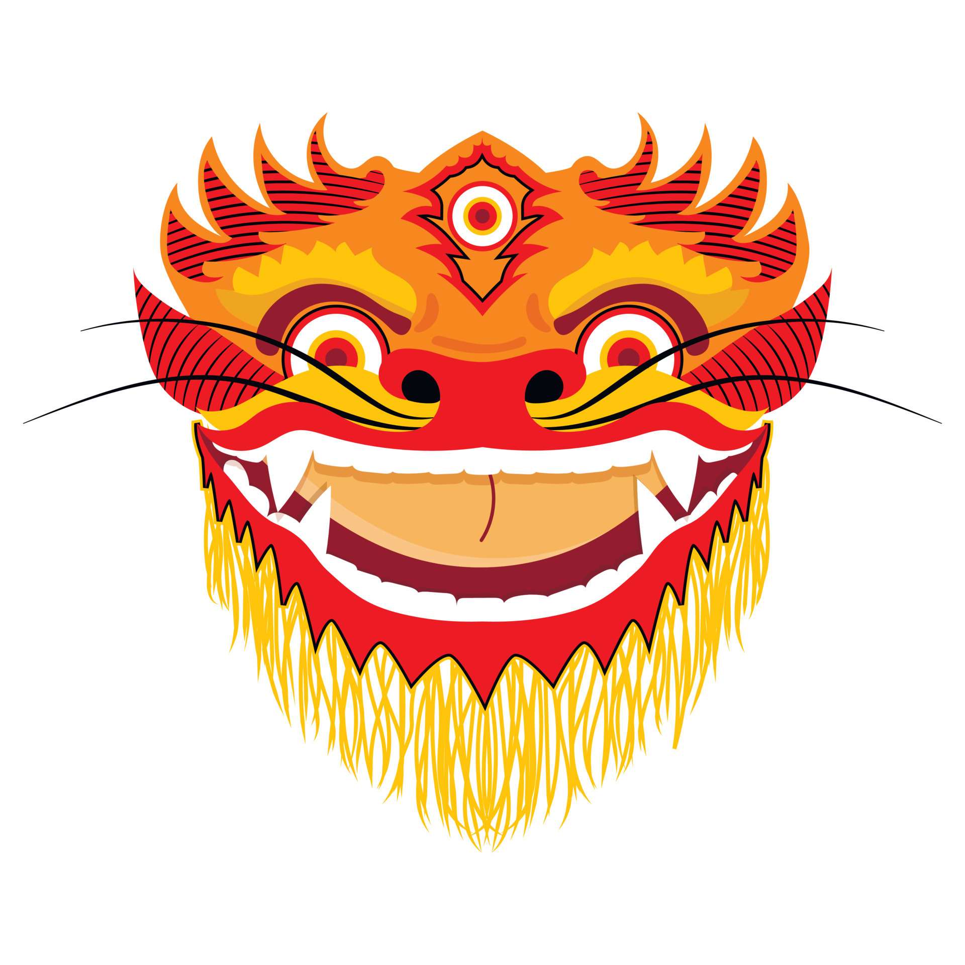 Tête de dragon chinois rouge - illustration - TemplateMonster