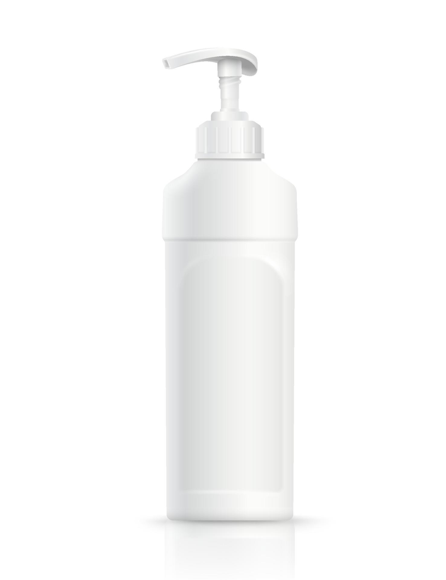 Bouteille en plastique carrée de 500 ml avec pompe blanche 28/410 pour  produits antiseptiques, de nettoyage et d'entretien