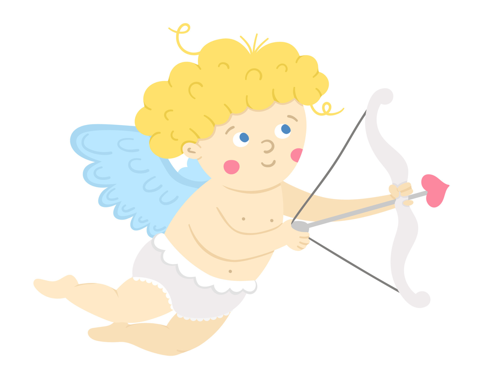 Cupidon à La Saint Valentin Ange Cupidon Avec Arc Et Flèche Flèche Damour  Tir De Cupidon
