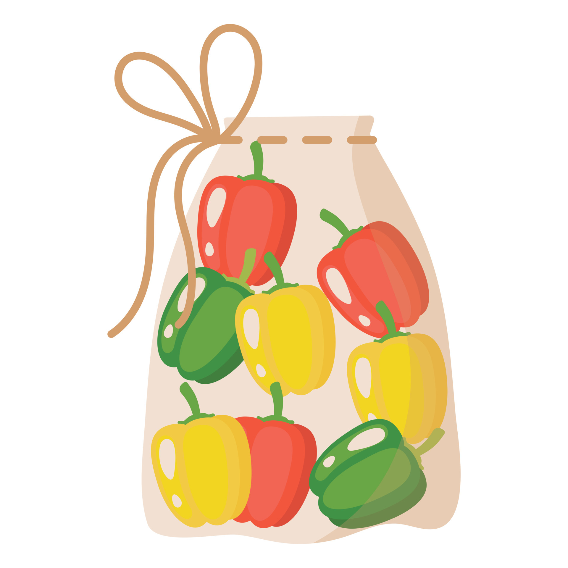 ensemble de légumes avec illustration vectorielle de sacs