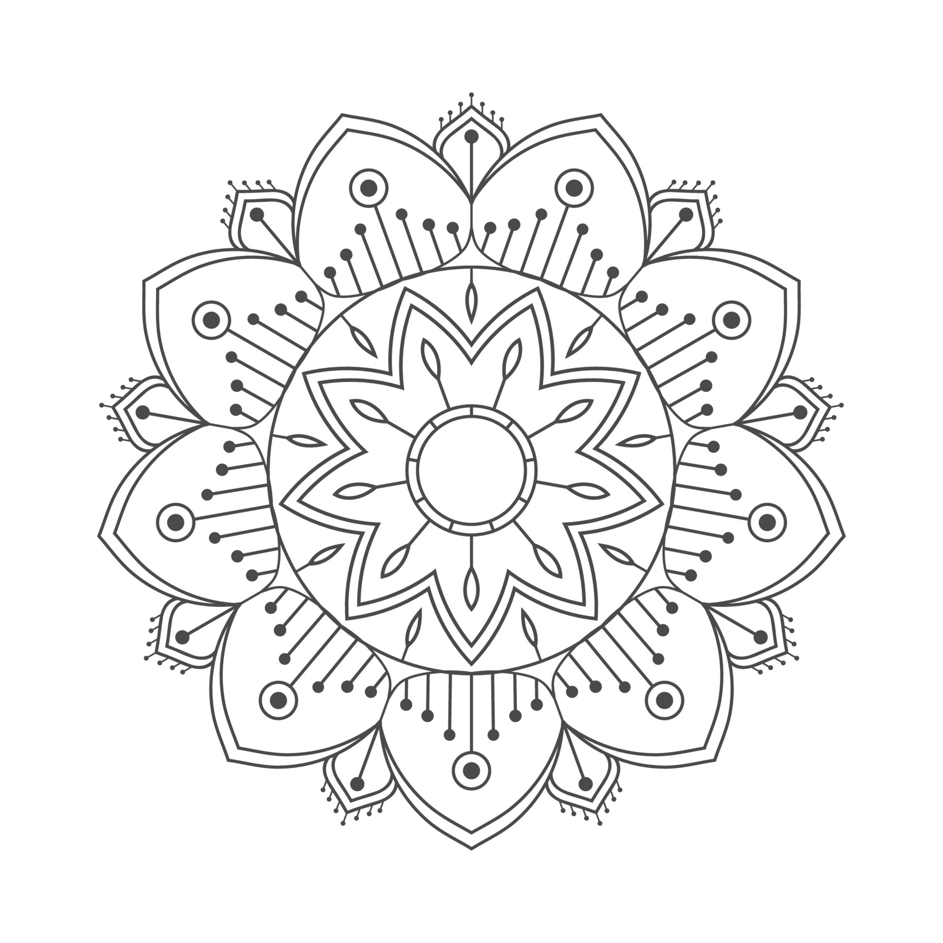 mandala facile pour les enfants 4794269 Art vectoriel chez Vecteezy