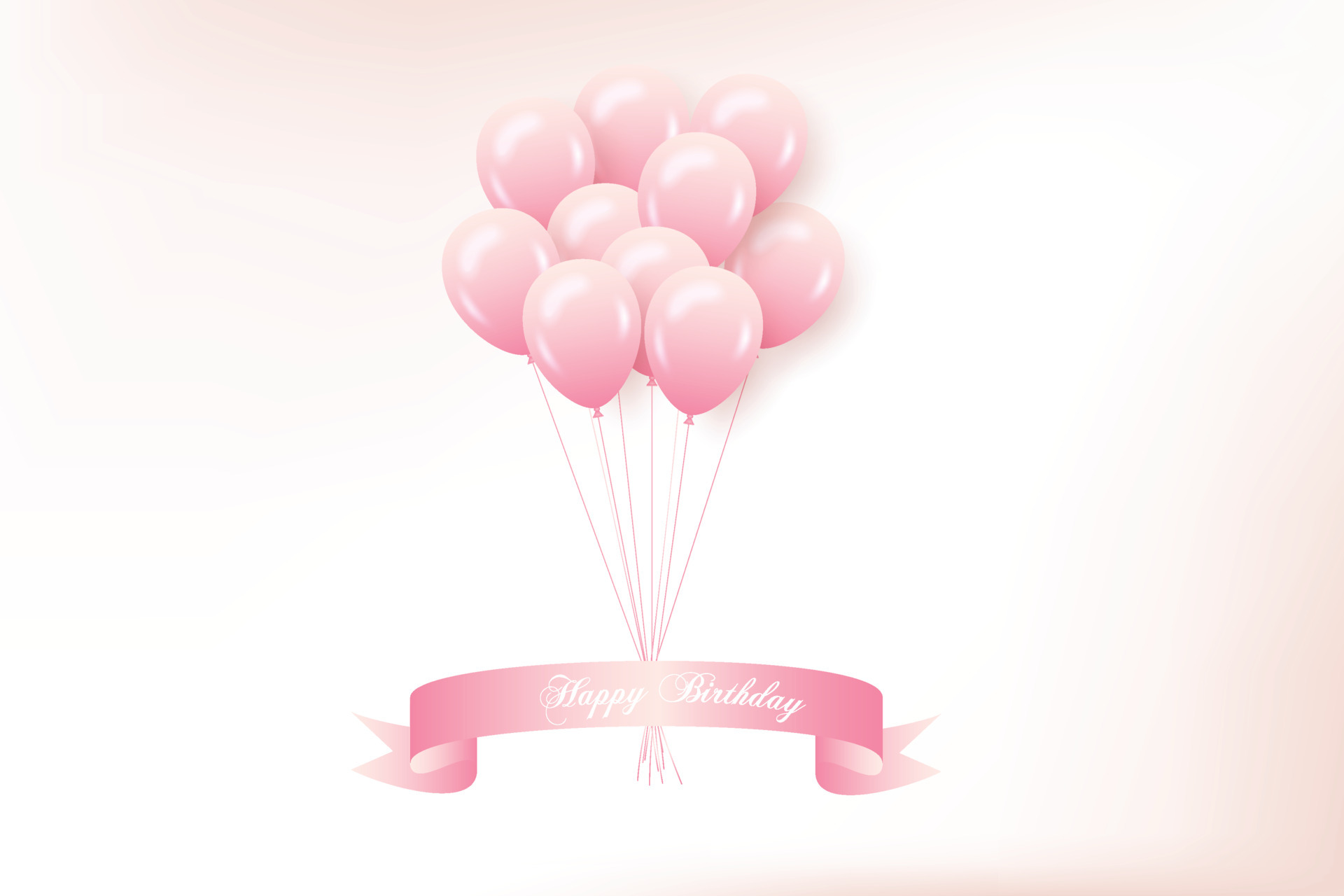 ballons roses d'anniversaire avec fond rose 4813206 Art vectoriel chez  Vecteezy