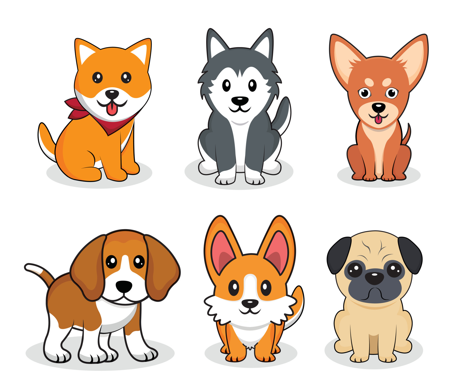 Chiens Ensemble D'accessoires Pour Chiens. Collection De Symbole D'animal  De Compagnie. Icônes D'animaux Domestiques Bol, Os, Nourriture Canine,  Laisse Et Accessoires De Toilettage. Style De Dessin Animé. Illustration  Vectorielle Isolée Sur Blanc