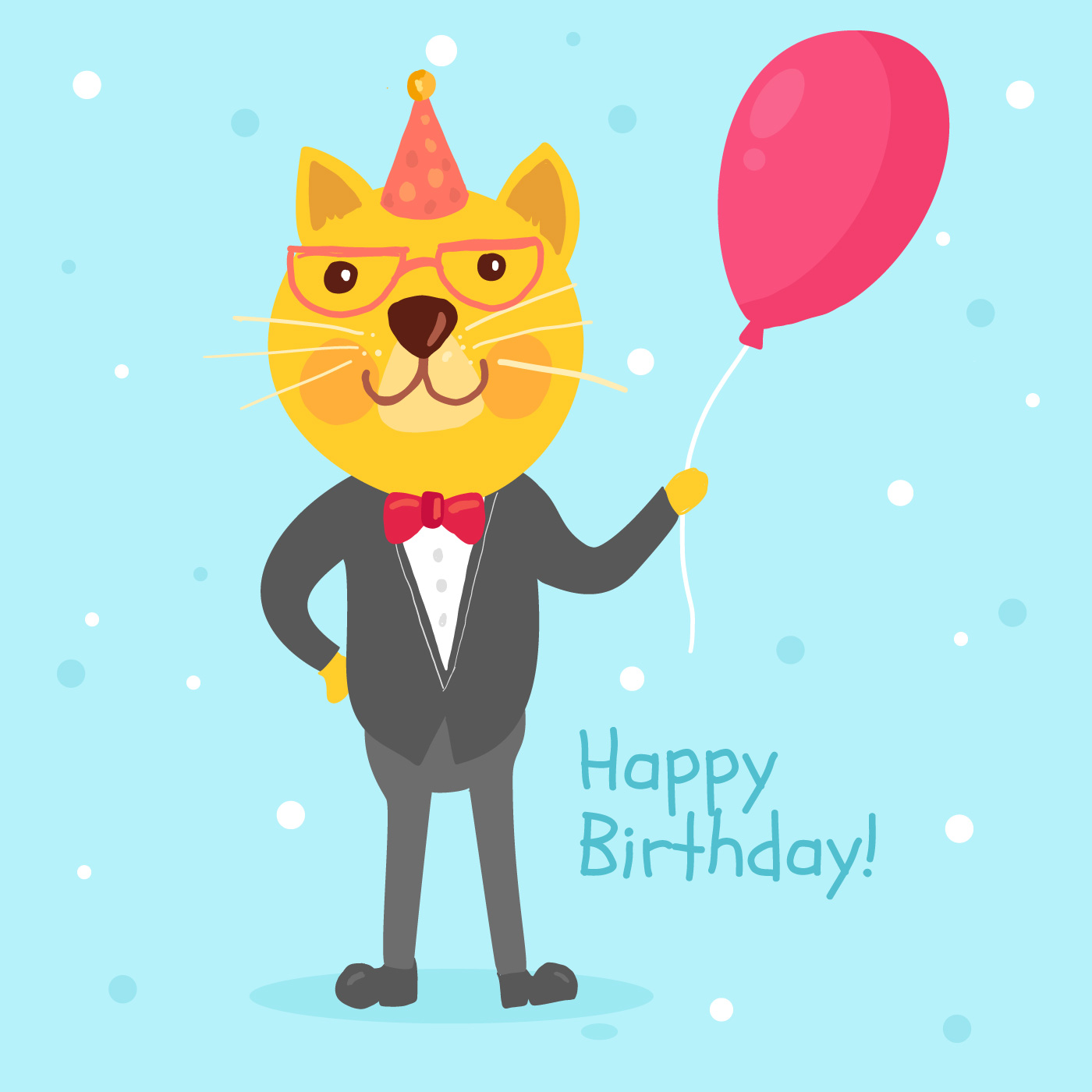 Illustration De Chat Joyeux Anniversaire Telecharger Vectoriel Gratuit Clipart Graphique Vecteur Dessins Et Pictogramme Gratuit