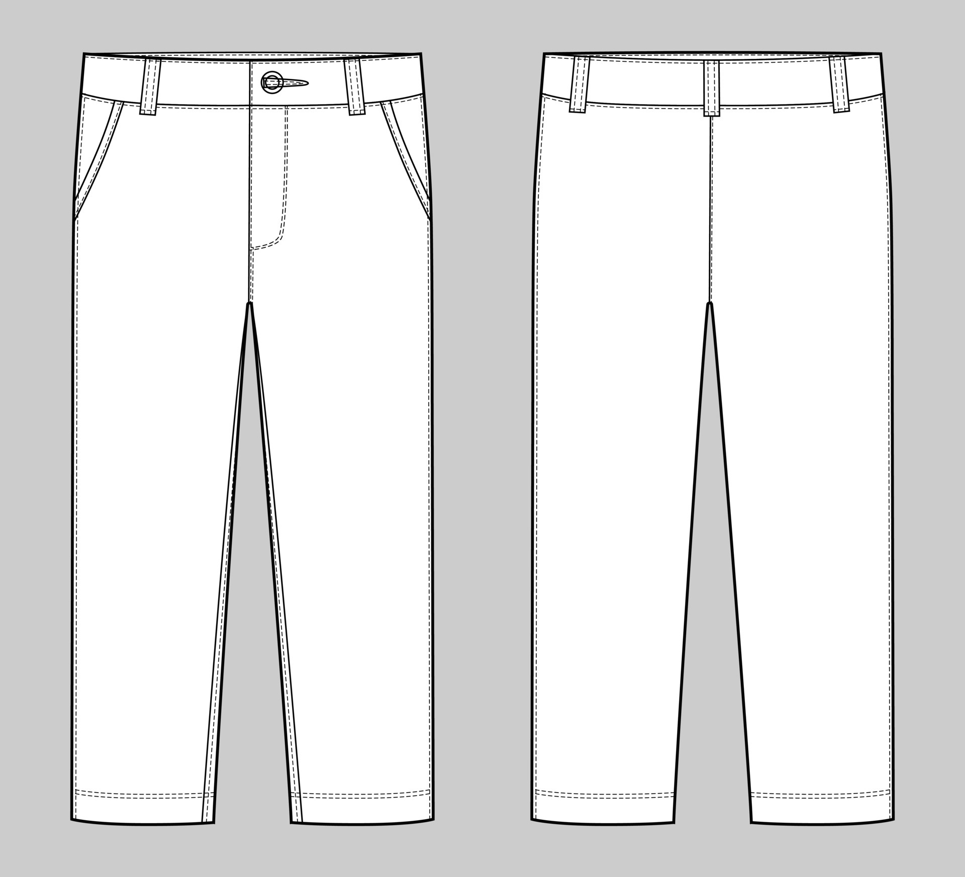 modèle de conception de pantalons pour enfants. pantalon masculin. vue  avant et arrière. 5630812 Art vectoriel chez Vecteezy