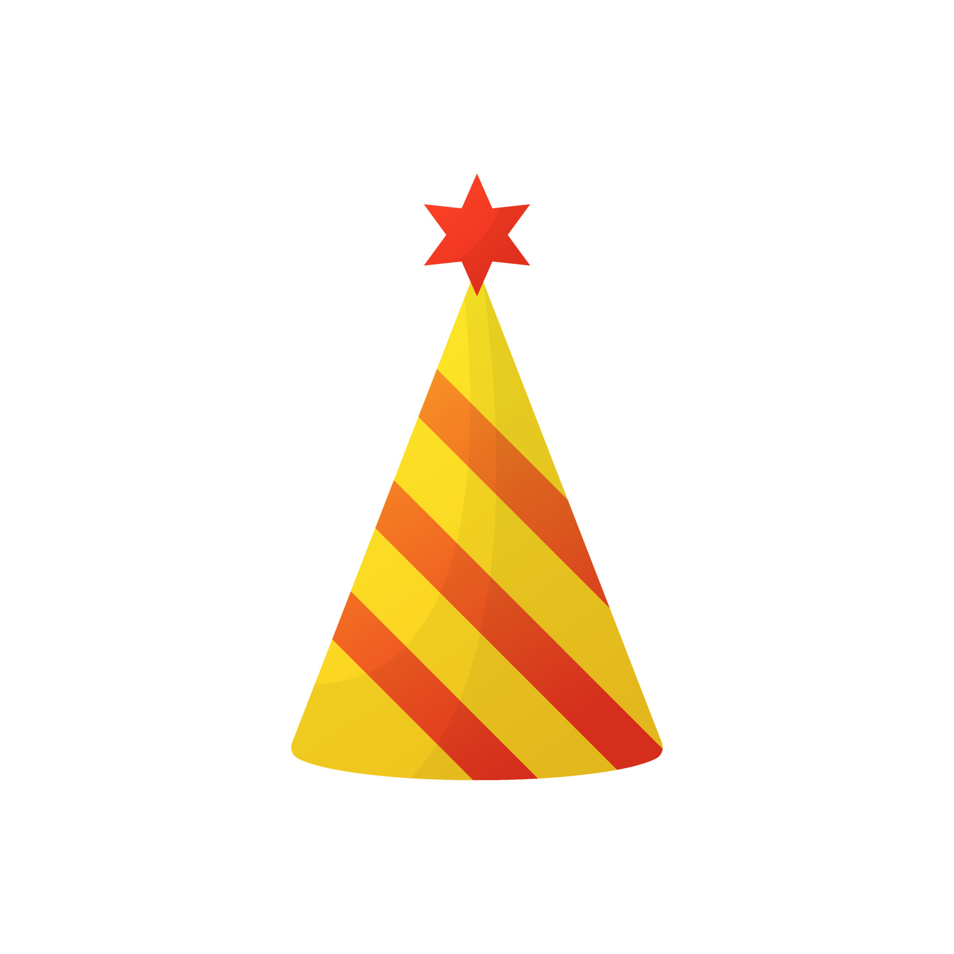 chapeau de cône de dessin animé drôle jaune pour l'anniversaire de  célébration. chapeau de fête d'anniversaire coloré sur fond blanc.  accessoire pour la décoration de la fête du nouvel an. illustration  vectorielle