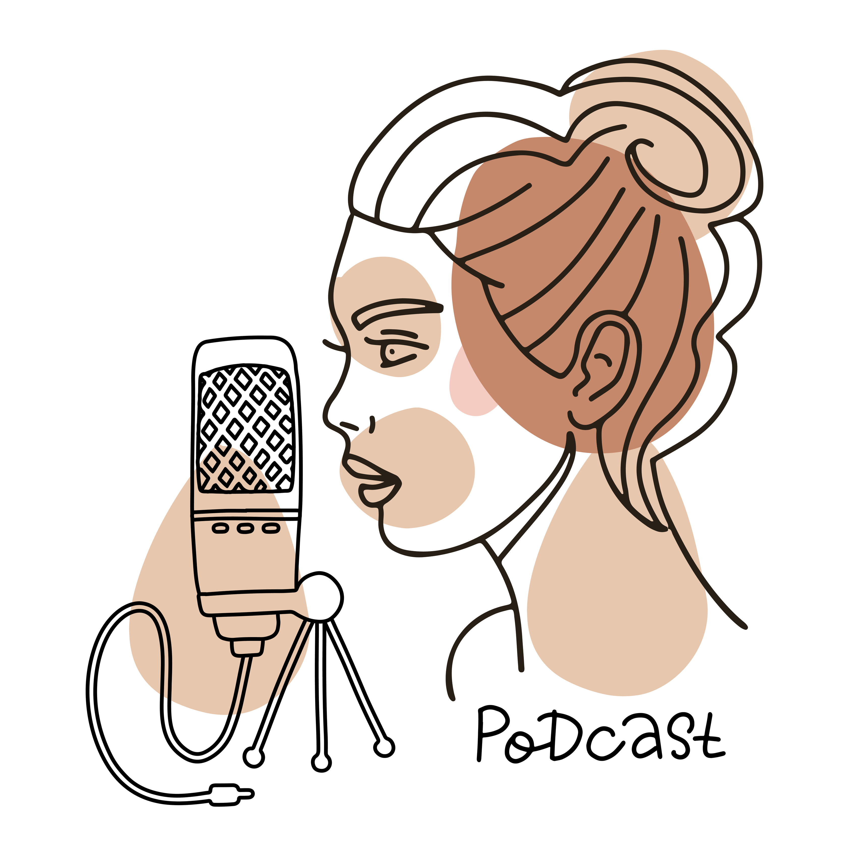 fille parlant au micro, concept de podcast. visage féminin de profil  parlant au microphone. illustration tendance linéaire vectorielle sur fond  blanc. 6030814 Art vectoriel chez Vecteezy