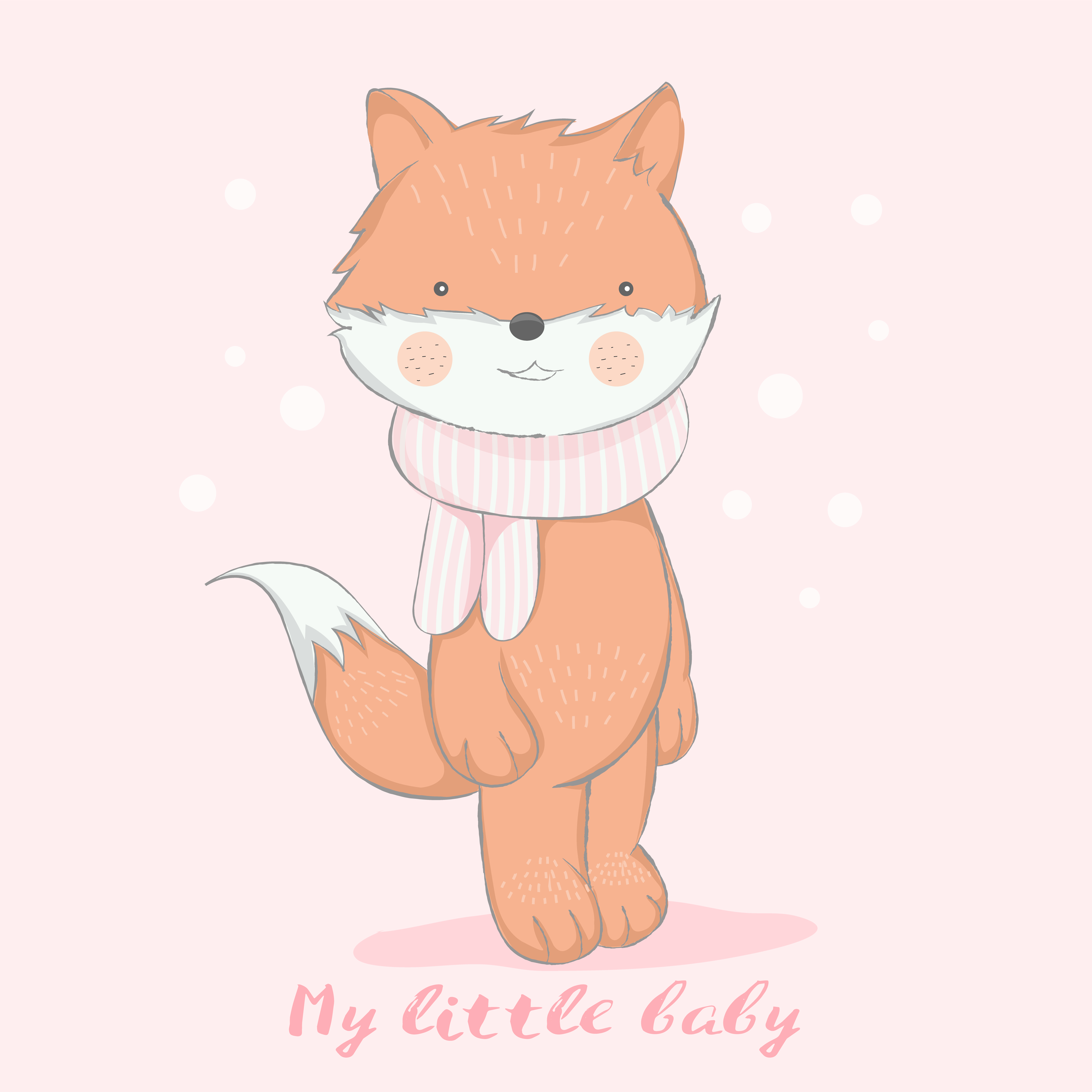 Renard Bebe Mignon Avec Neige Dessin Anime Illustration De Style Vector Dessine A La Main Telecharger Vectoriel Gratuit Clipart Graphique Vecteur Dessins Et Pictogramme Gratuit