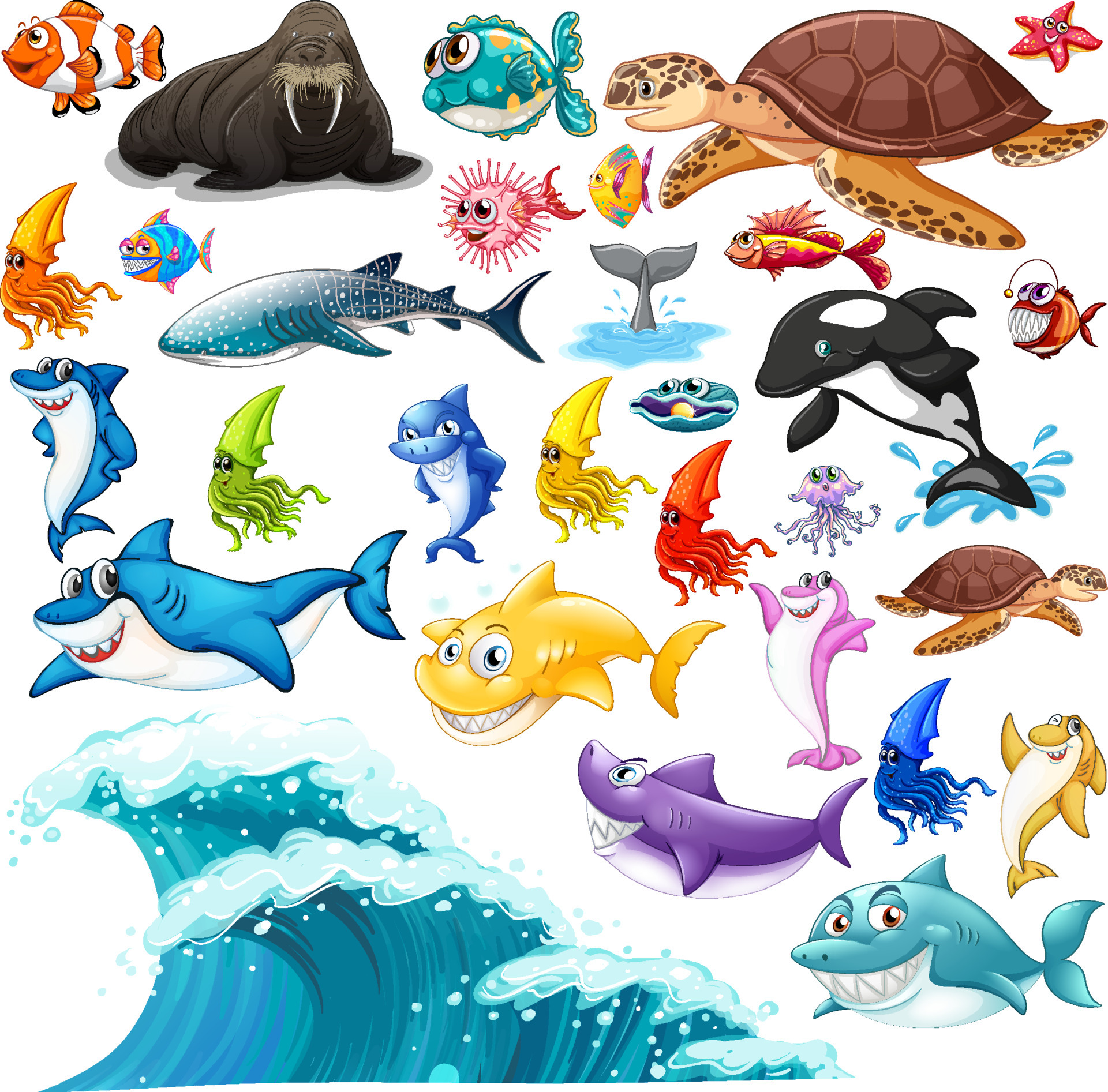 Cliparts d’animaux marins